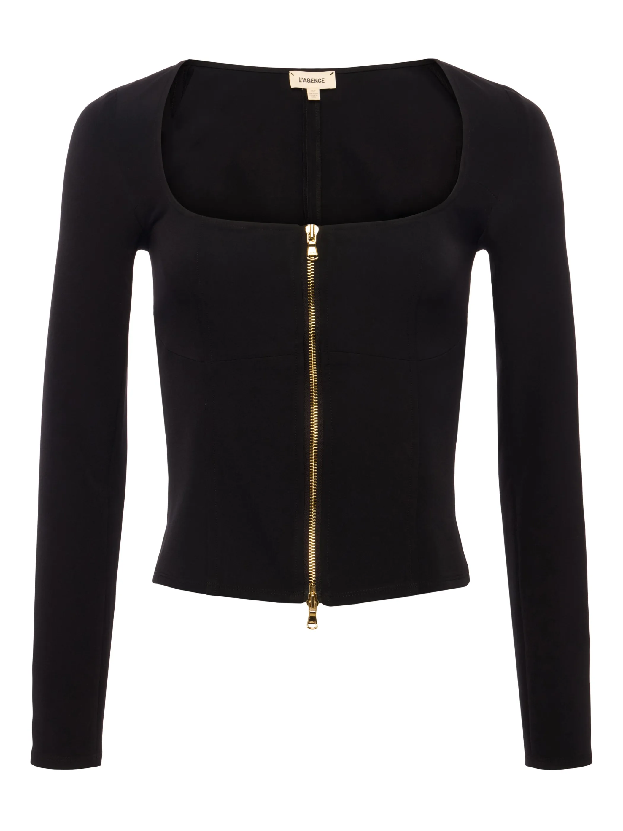 ainslee_zipfront_top_5.webp Blouses & Tops*L'AGENCE AINSLEE ZIP-FRONT TOP Black
