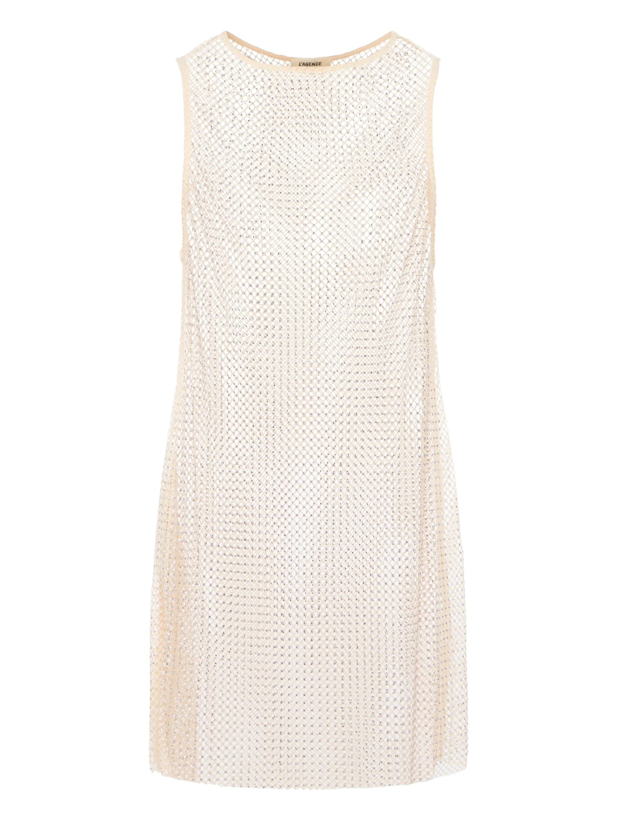 angela_mesh_coverup_dress_5-1.webp Swimwear | Swimwear*L'AGENCE ANGELA MESH COVER-UP DRESS Champagne