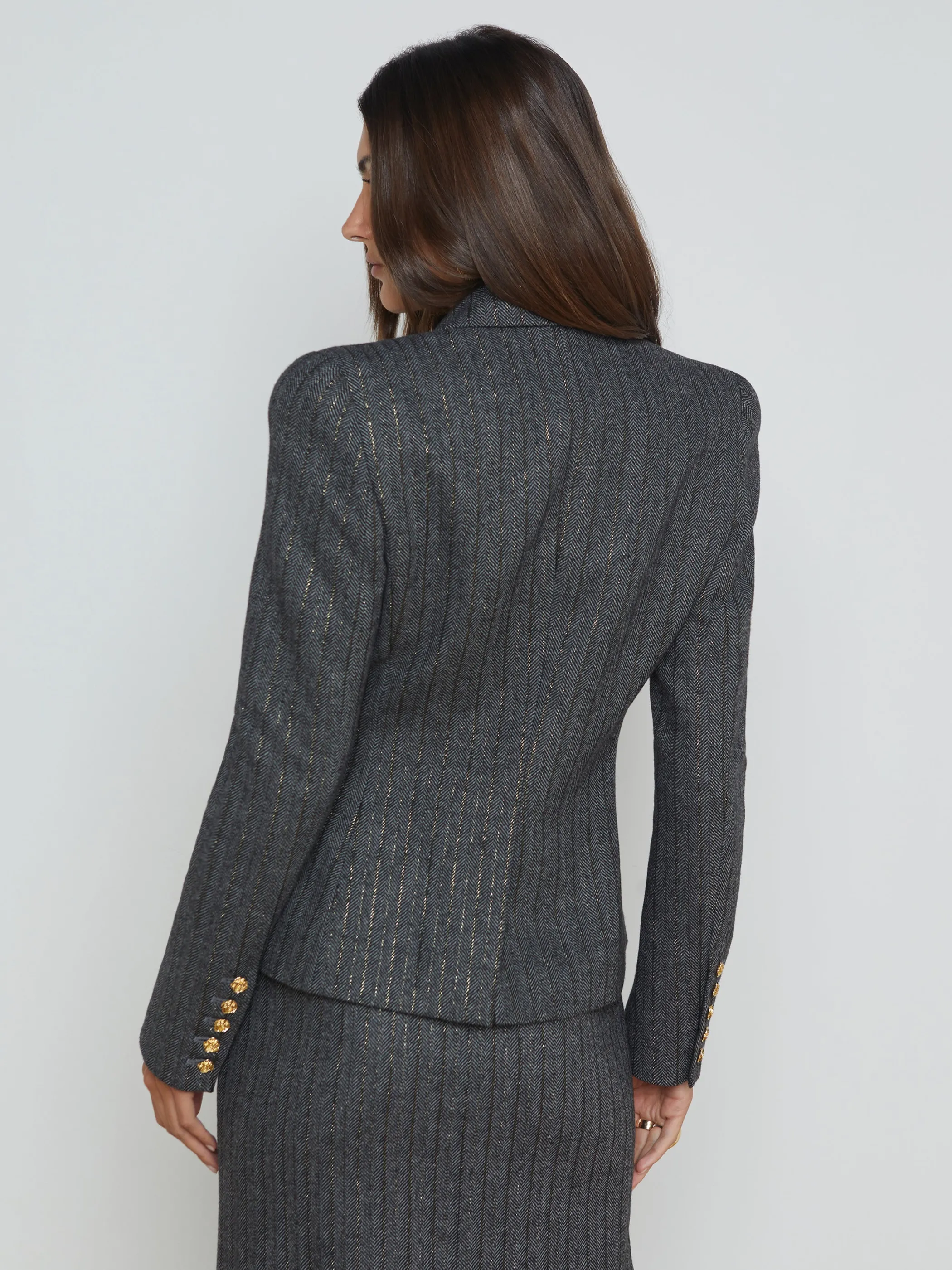 bethany_herringbone_blazer_4.webp Matching Sets | Blazers & Jackets*L'AGENCE BETHANY HERRINGBONE BLAZER GreyHerringbone