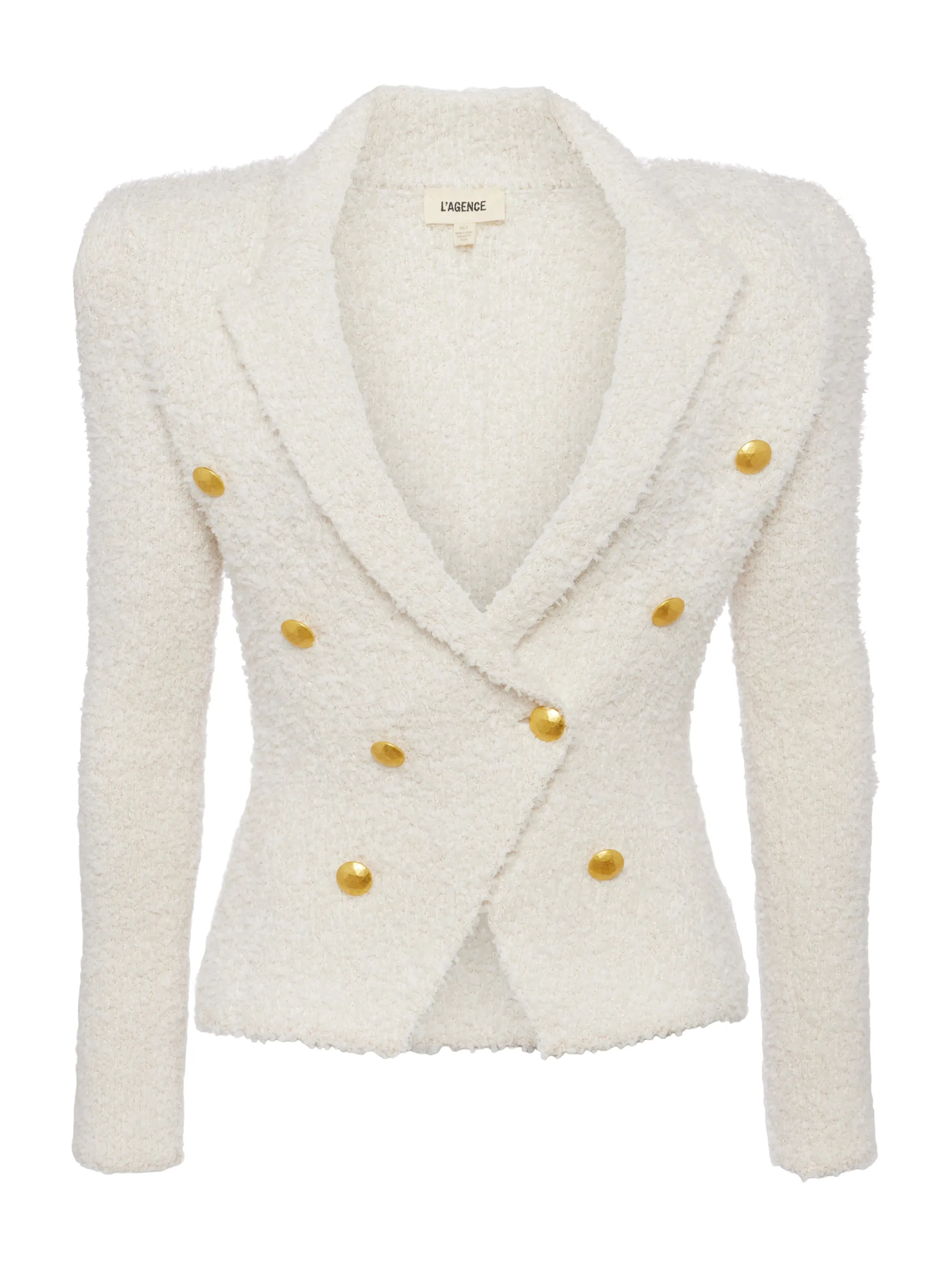 bethany_knit_blazer_5.webp Knitwear | Blazers & Jackets*L'AGENCE BETHANY KNIT BLAZER Ivory/Gold