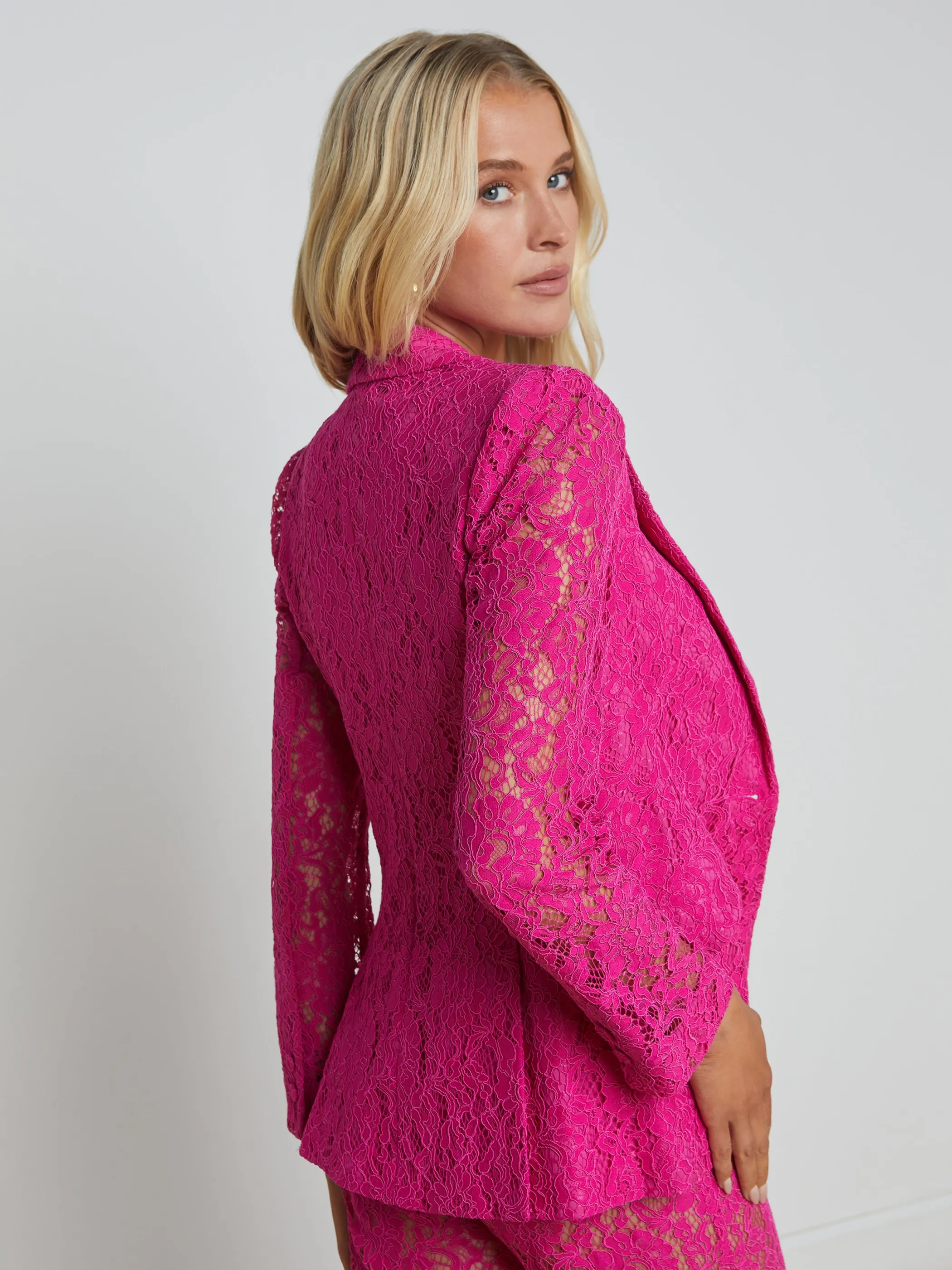 chamberlain_lace_blazer_3.webp Matching Sets | Blazers & Jackets*L'AGENCE CHAMBERLAIN LACE BLAZER LightRuby