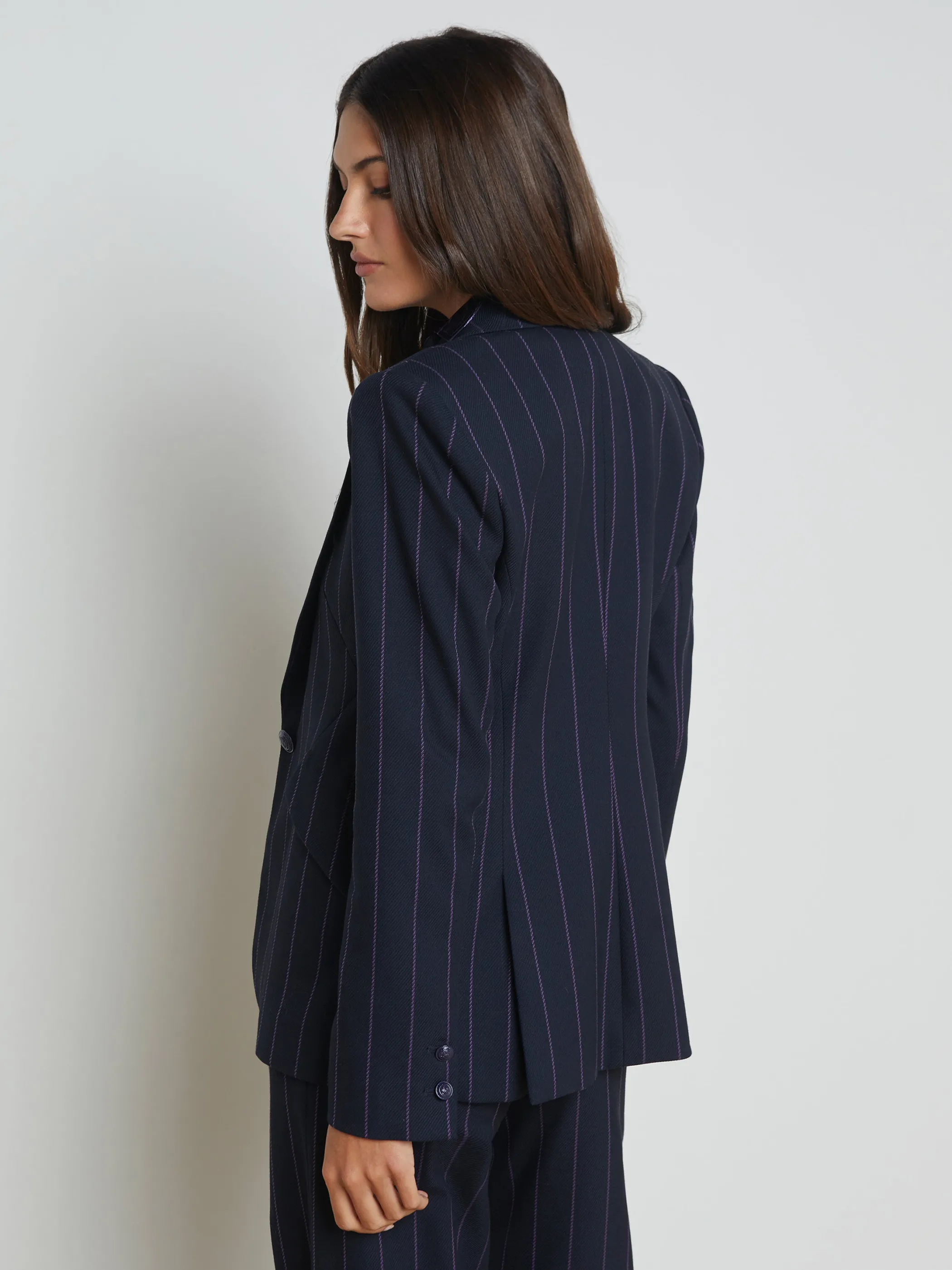 chamberlain_pinstriped_blazer_3.webp Matching Sets | Blazers & Jackets*L'AGENCE CHAMBERLAIN PINSTRIPED BLAZER Midnight/LightPurplePinstripe
