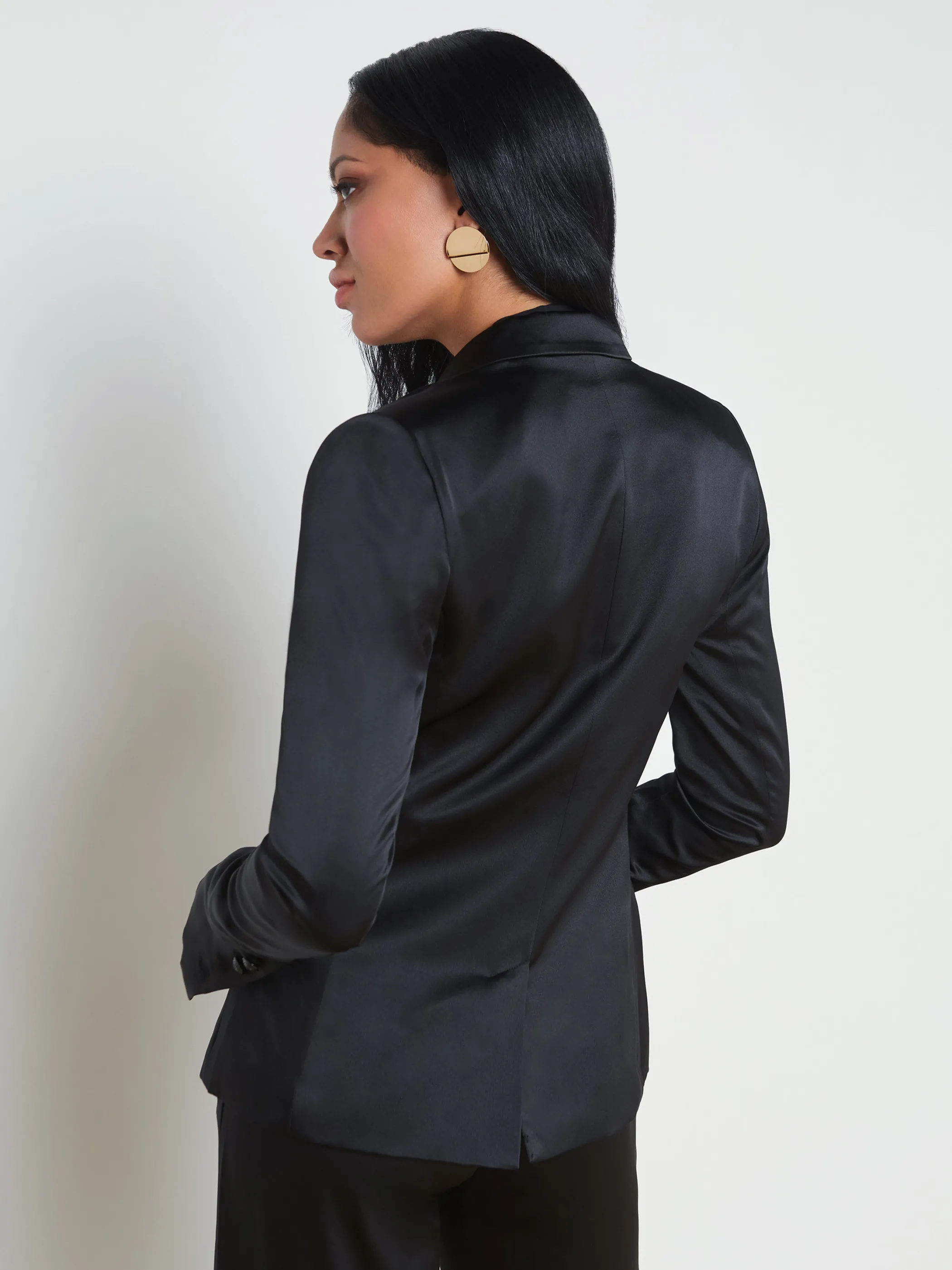 colin_silk_charmeuse_blazer_3.webp Matching Sets | Blazers & Jackets*L'AGENCE COLIN SILK CHARMEUSE BLAZER Black