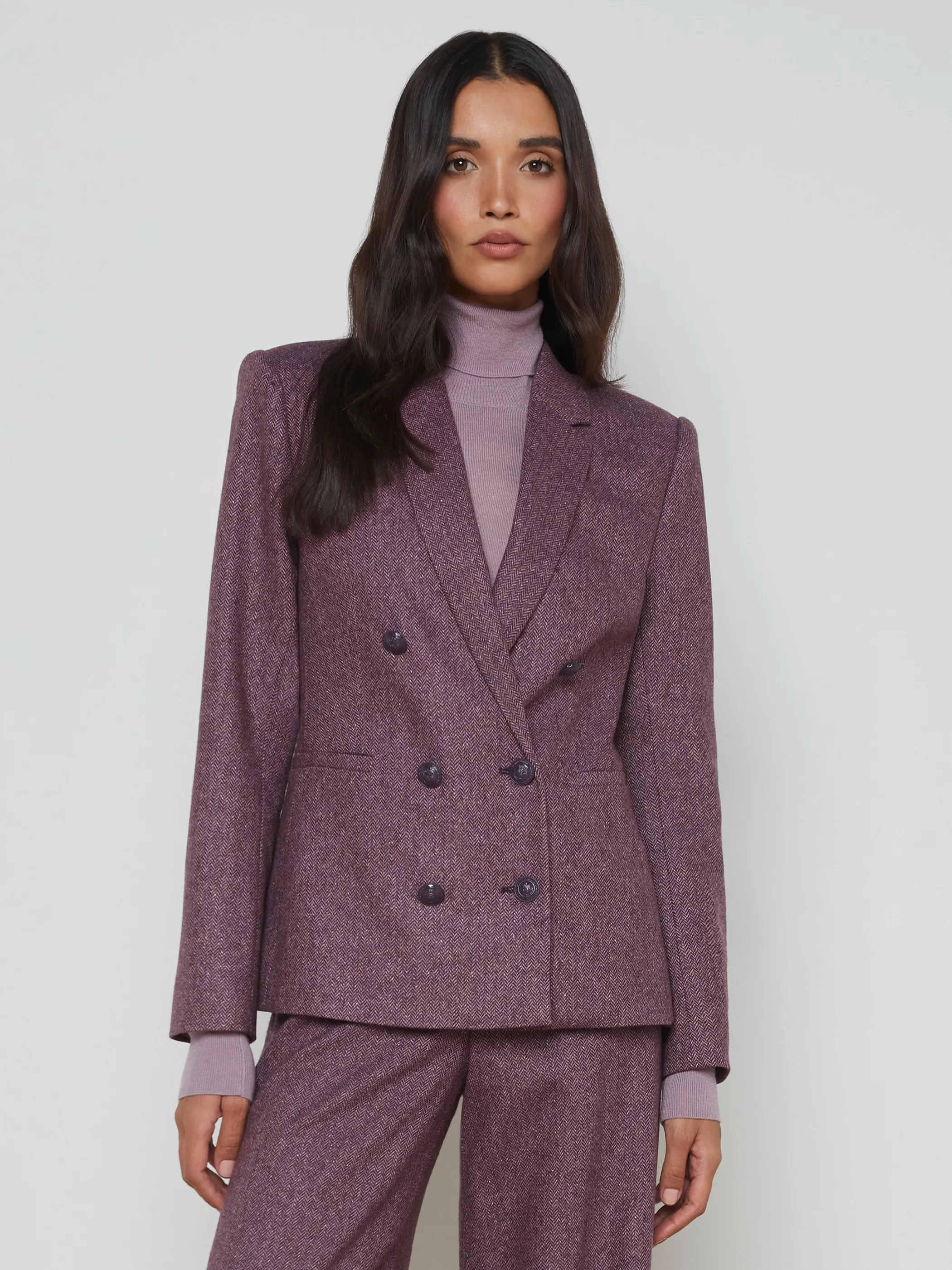 Matching Sets | Blazers & Jackets*L'AGENCE COLIN WOOL BLAZER DeepPlumMultiChevron