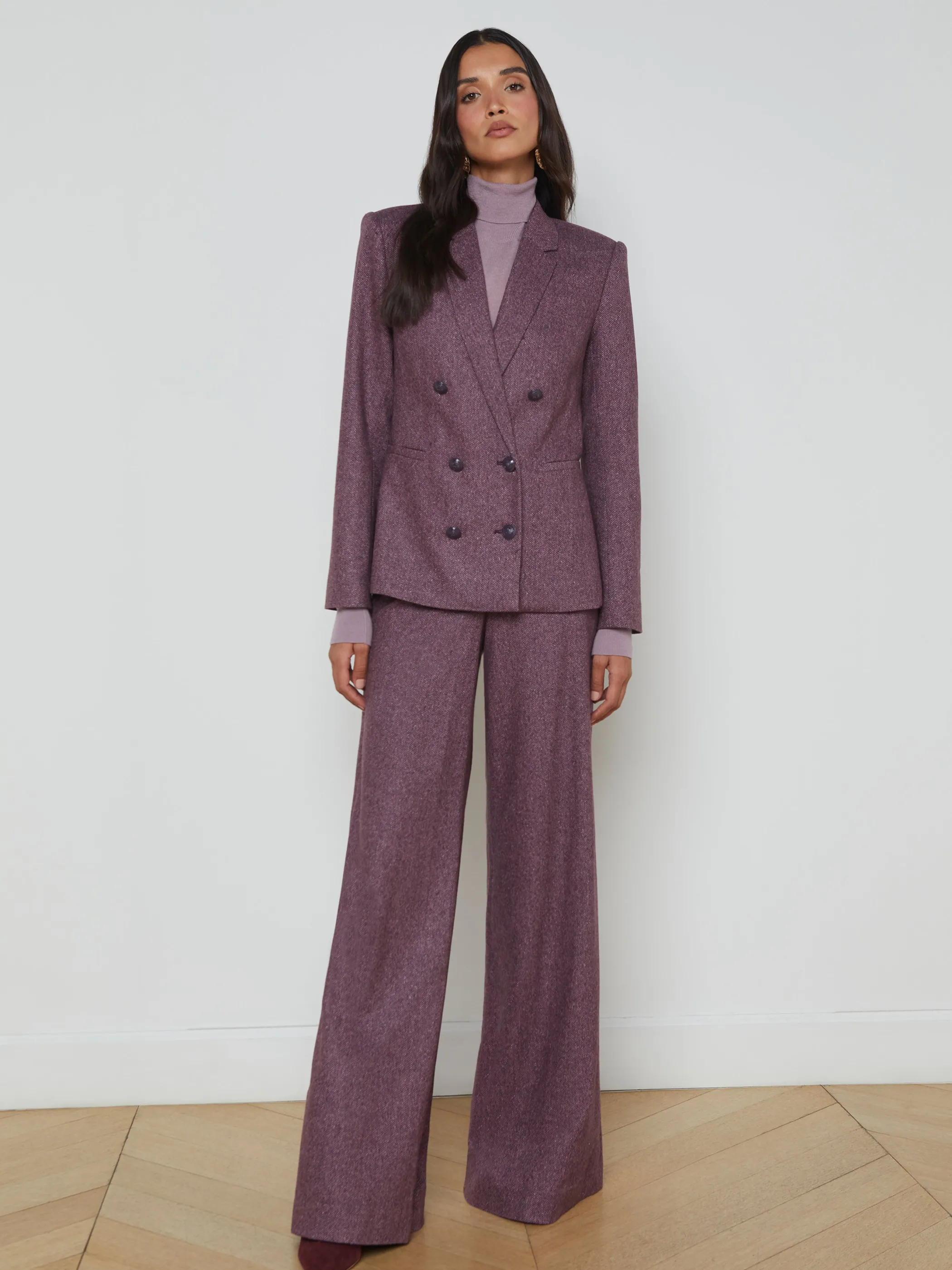 Matching Sets | Blazers & Jackets*L'AGENCE COLIN WOOL BLAZER DeepPlumMultiChevron