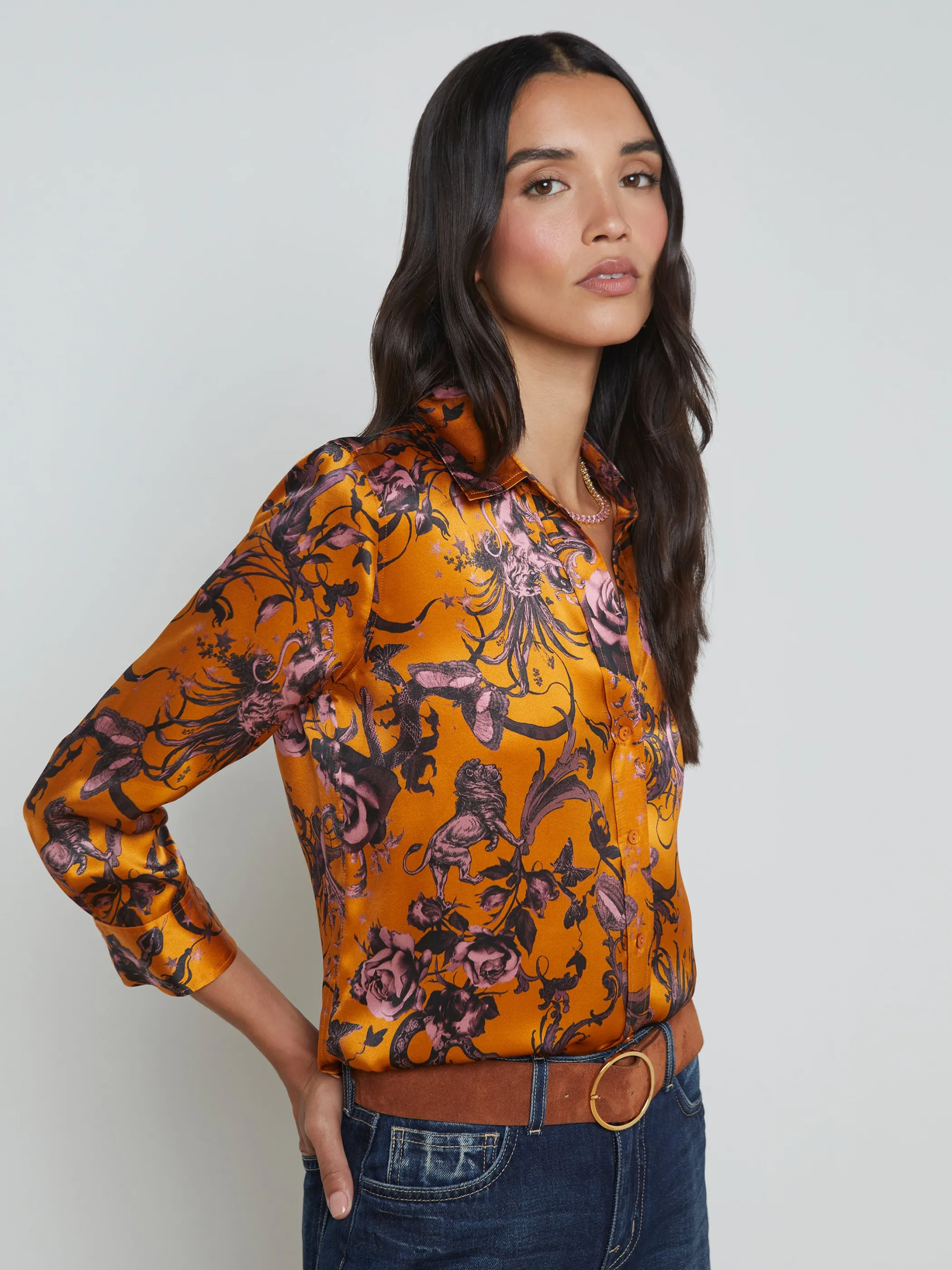 dani_silk_blouse_2-15.webp Blouses & Tops*L'AGENCE DANI SILK BLOUSE DesclayMultiBaroqueFloral