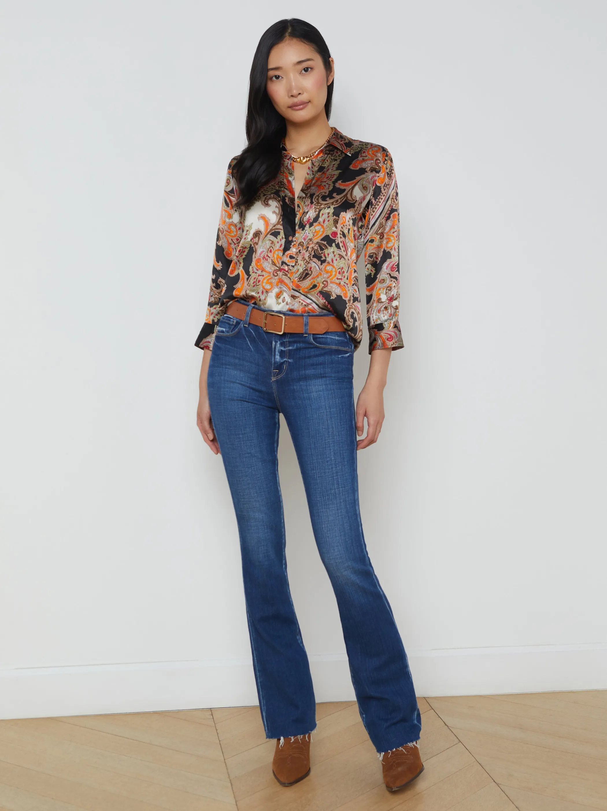dani_silk_blouse_3-11.webp Blouses & Tops*L'AGENCE DANI SILK BLOUSE TonalTanPaisleyMedallion