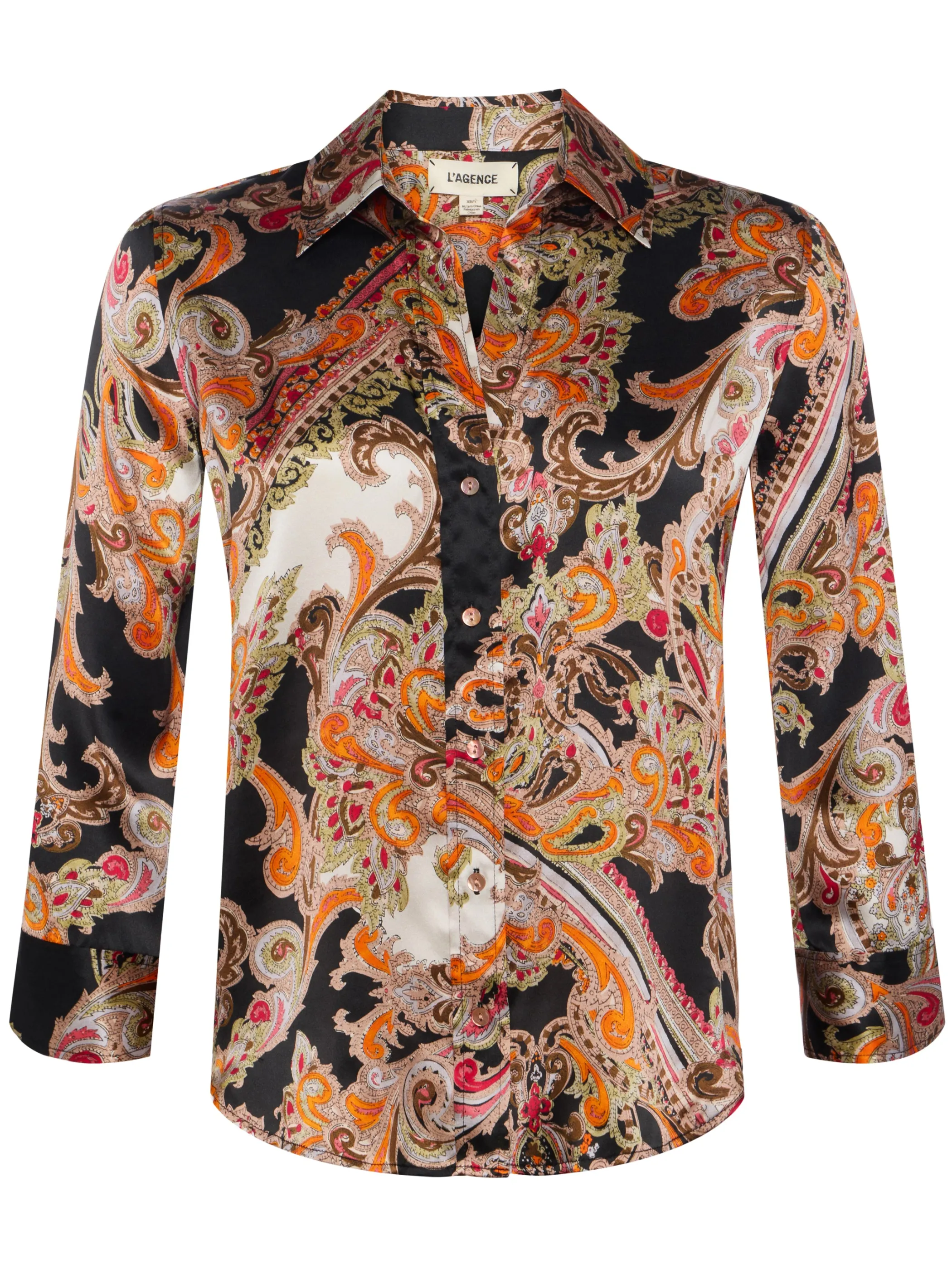 dani_silk_blouse_5-8.webp Blouses & Tops*L'AGENCE DANI SILK BLOUSE TonalTanPaisleyMedallion