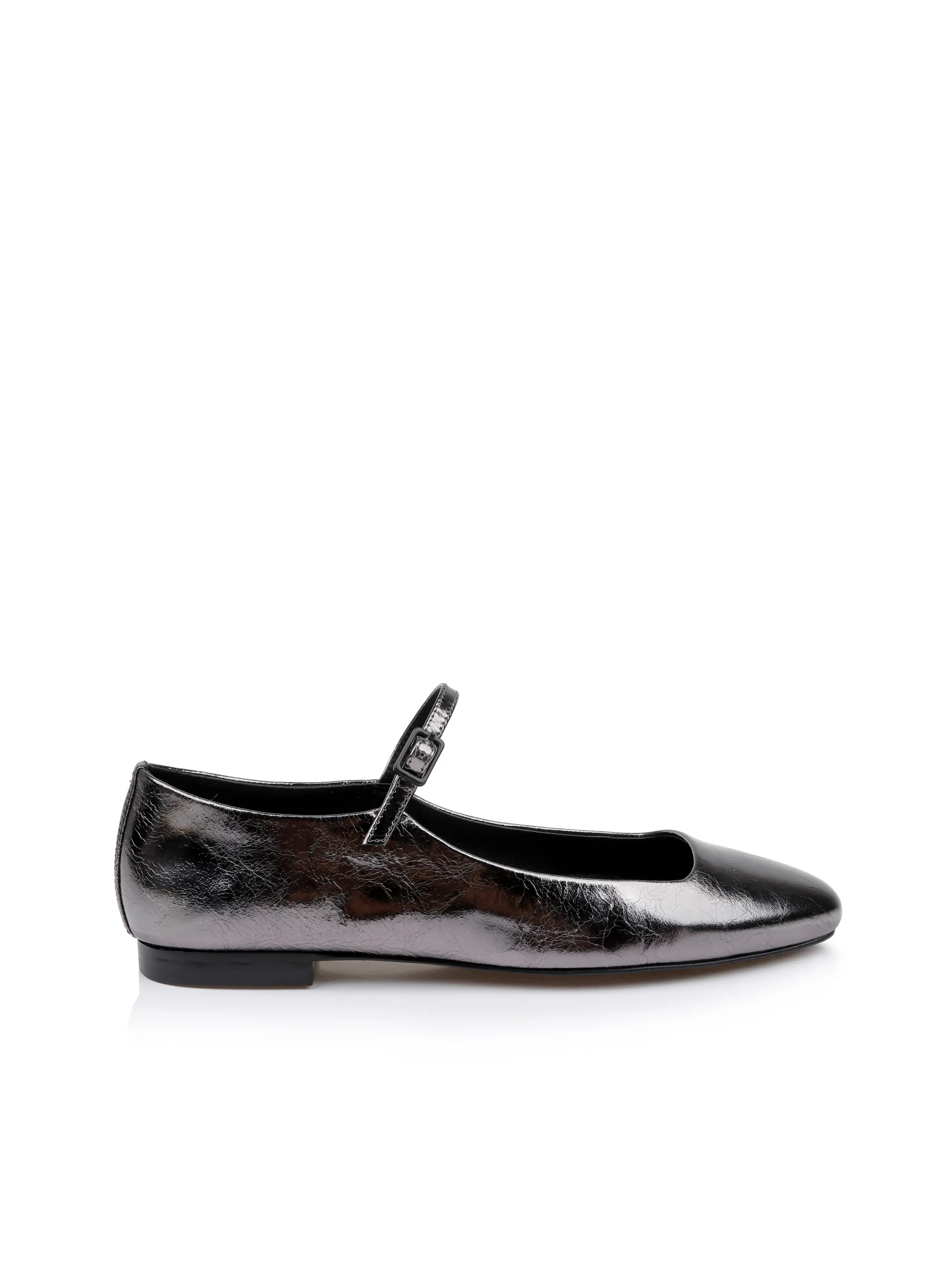 Flats & Loafers*L'AGENCE EDELIE LEATHER FLAT GunmetalLeather