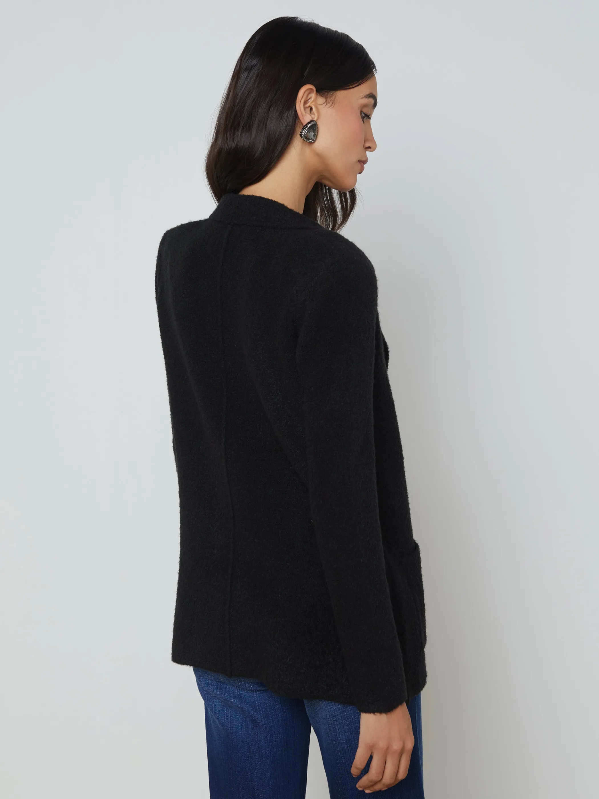 eileen_knit_boyfriend_blazer_4.webp Knitwear | Blazers & Jackets*L'AGENCE EILEEN KNIT BOYFRIEND BLAZER Black/Crystal