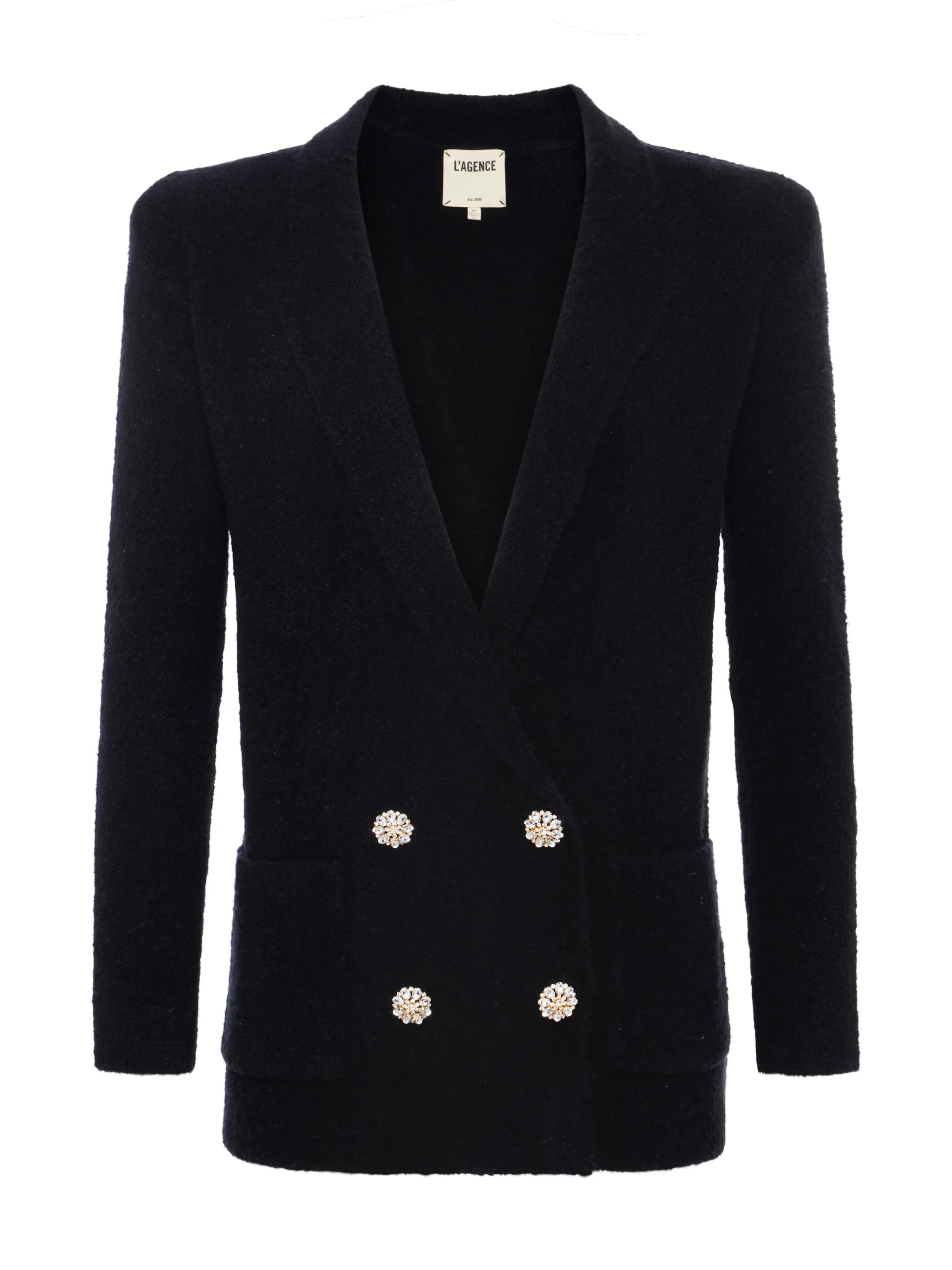 eileen_knit_boyfriend_blazer_5.webp Knitwear | Blazers & Jackets*L'AGENCE EILEEN KNIT BOYFRIEND BLAZER Black/Crystal