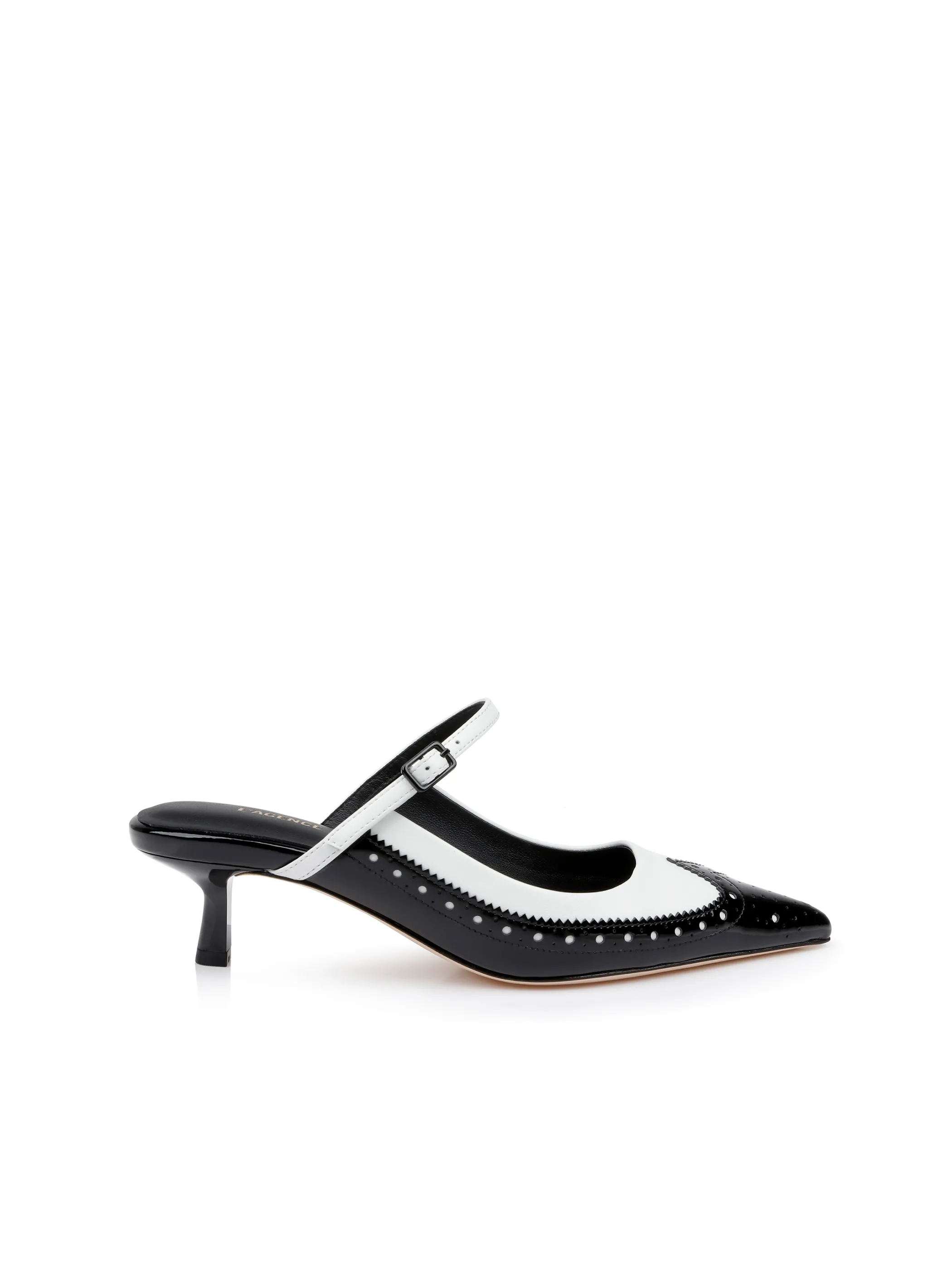 Heels*L'AGENCE ELLE PATENT LEATHER MULE Black/WhitePatent
