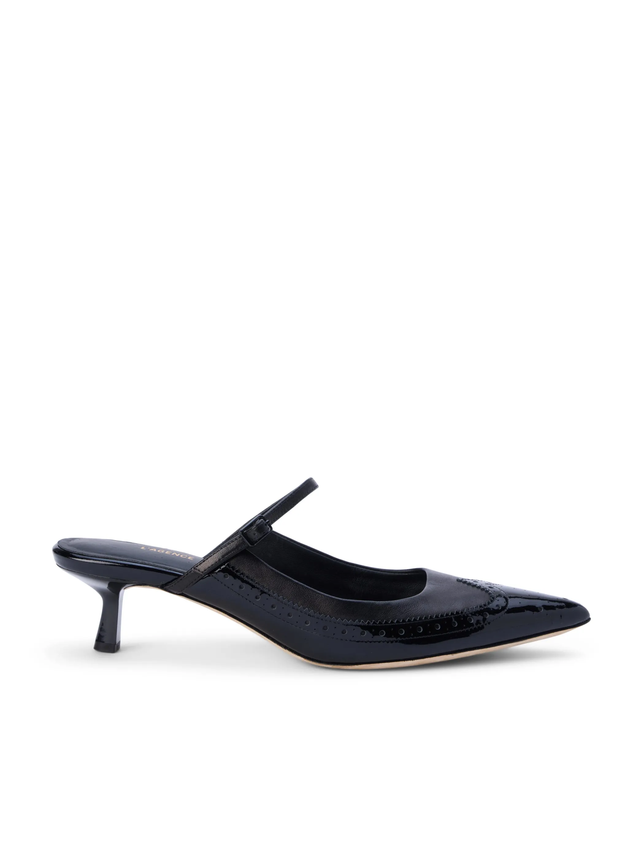 Heels*L'AGENCE ELLE PATENT LEATHER MULE BlackPatent