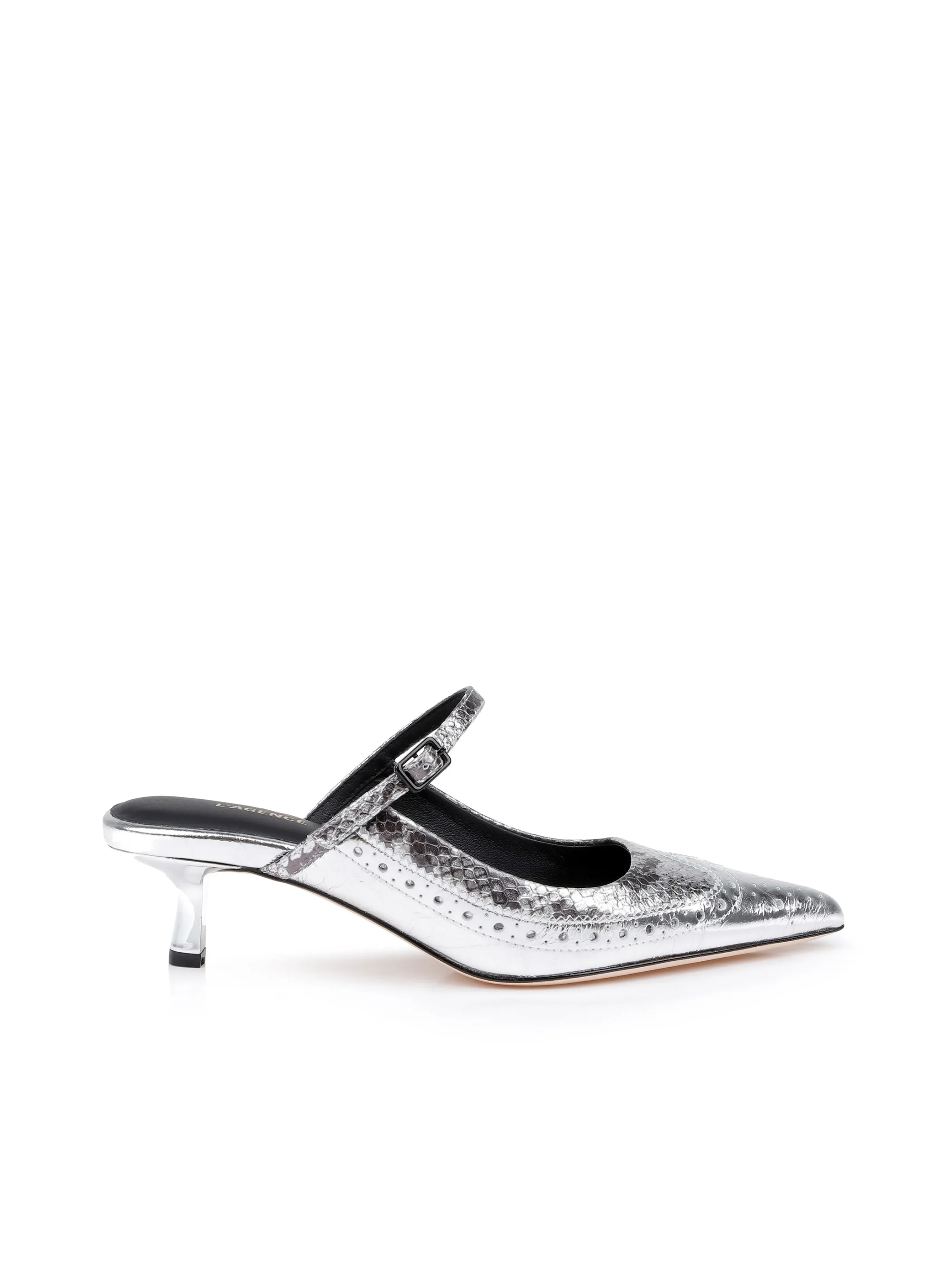 Heels*L'AGENCE ELLE PATENT LEATHER MULE SilverPatentLeather