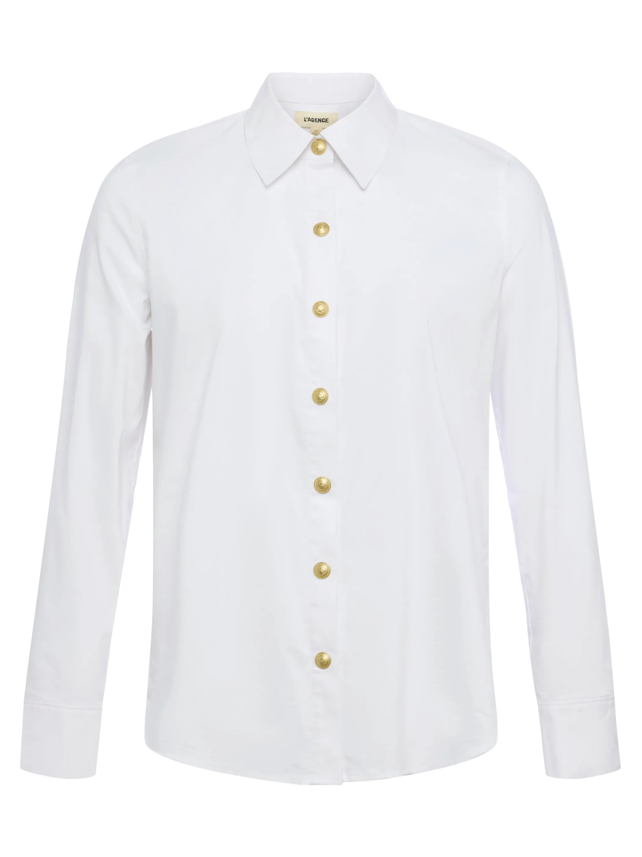 ellery_buttondown_shirt_5.webp Blouses & Tops*L'AGENCE ELLERY BUTTON-DOWN SHIRT White/Gold