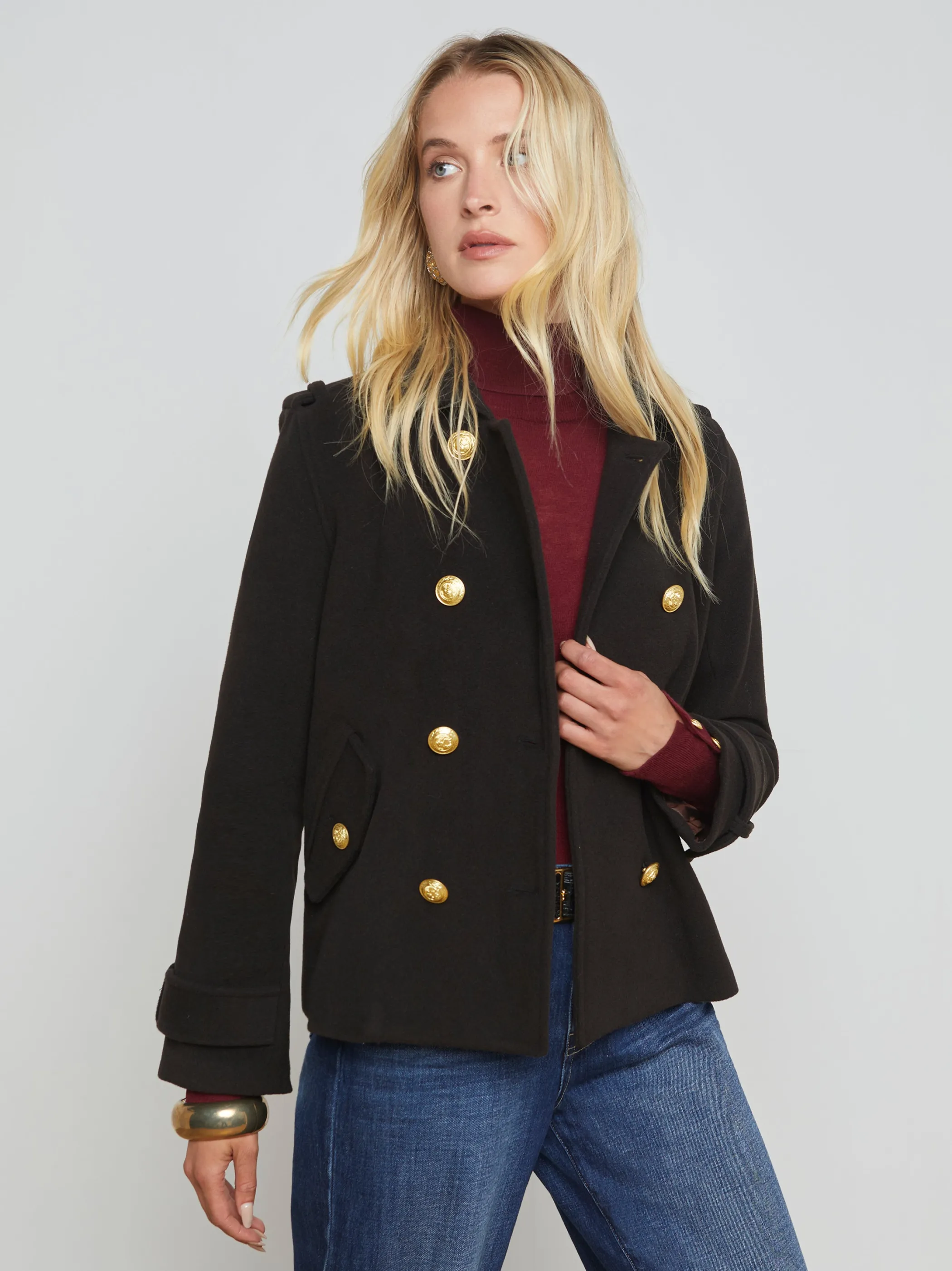 franco_coat_2.webp Outerwear | Blazers & Jackets*L'AGENCE FRANCO COAT DarkChocolate
