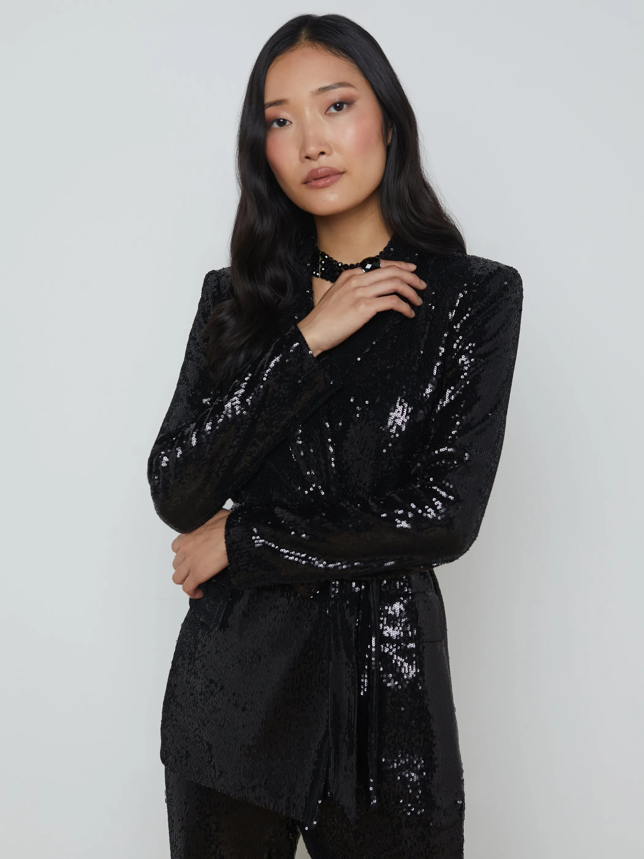 jordana_wrap_blazer_2.webp Matching Sets | Blazers & Jackets*L'AGENCE JORDANA WRAP BLAZER Black