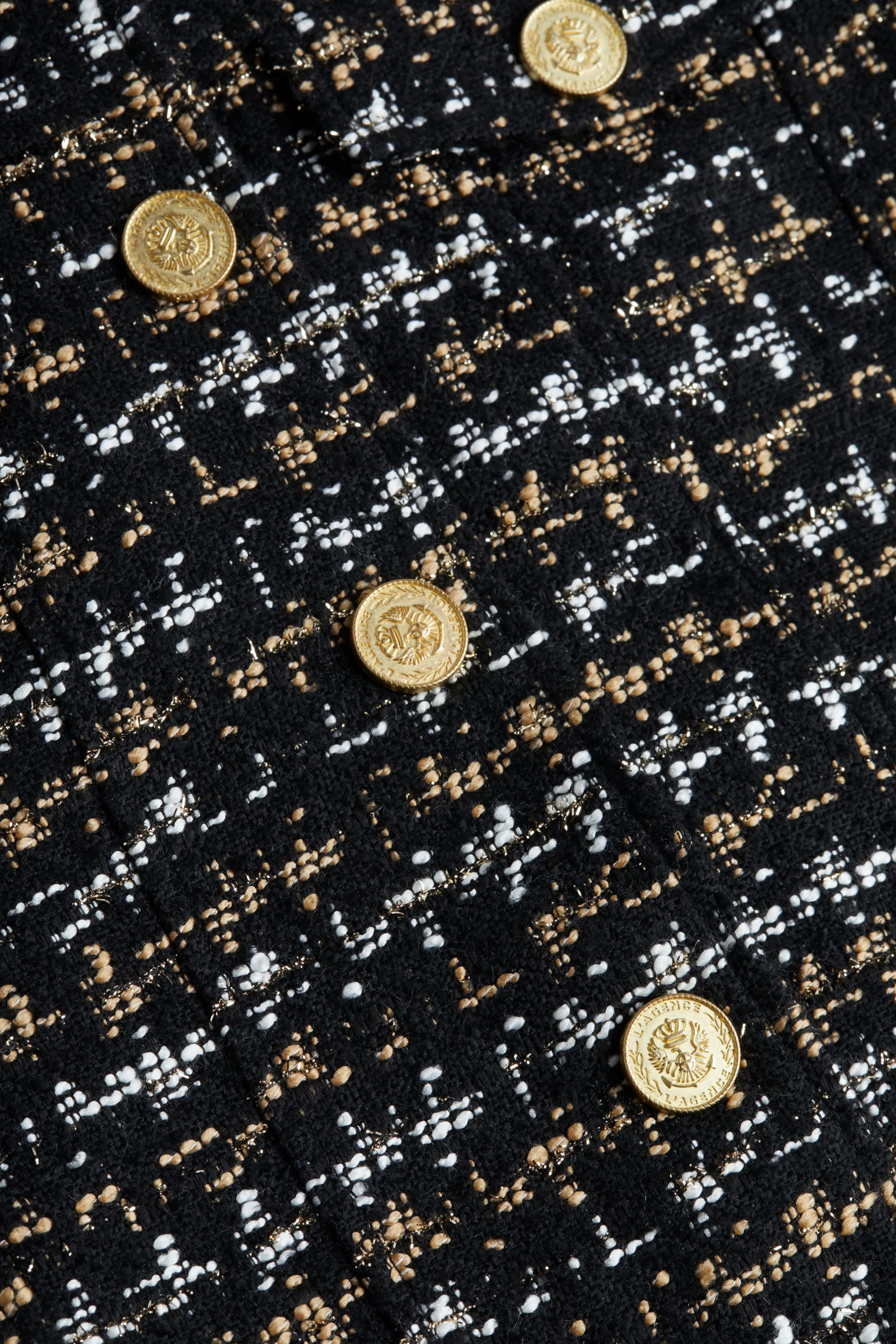 kasey_tweed_jacket_5.webp Matching Sets | Blazers & Jackets*L'AGENCE KASEY TWEED JACKET Black/TanTweed