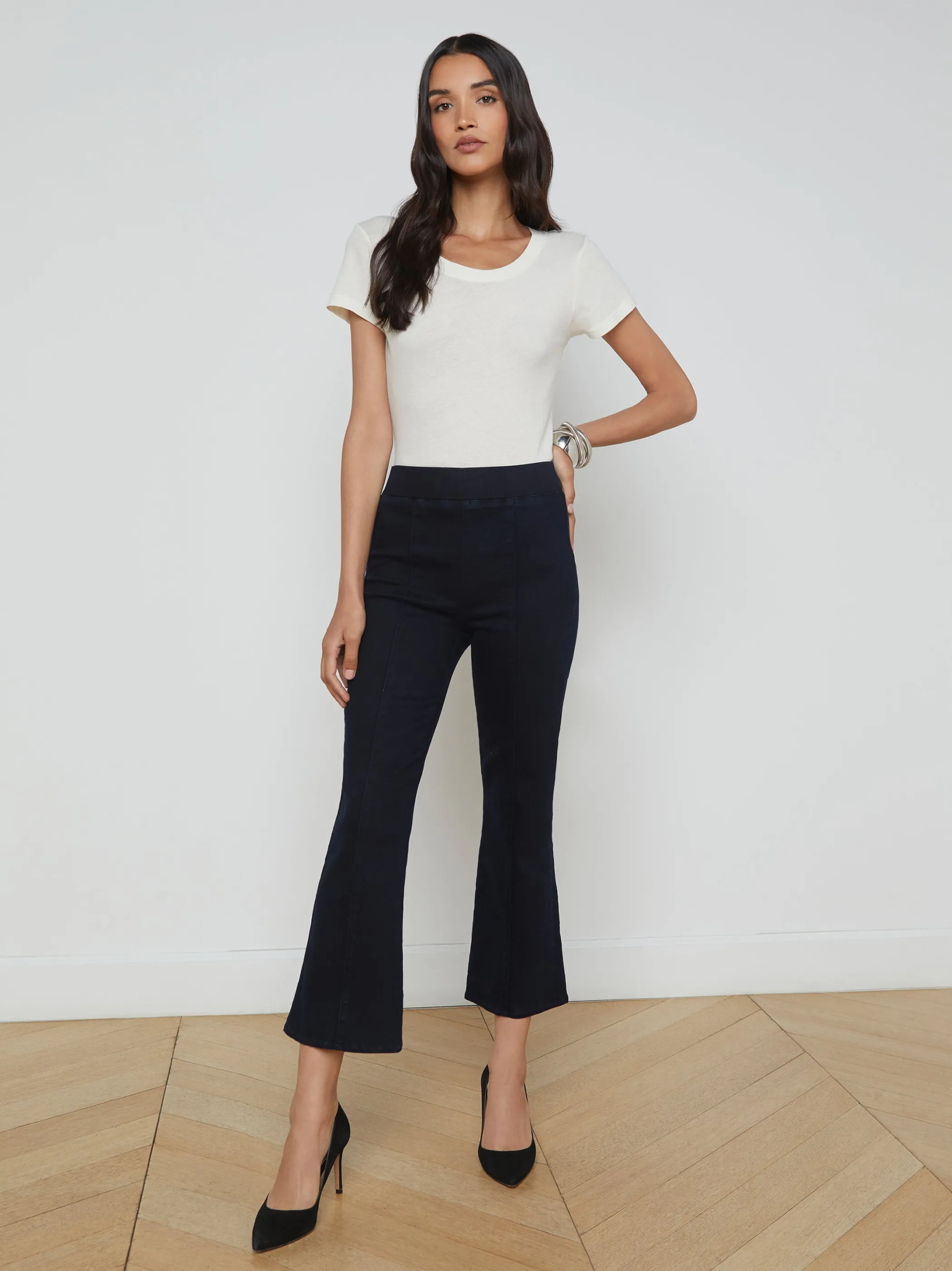 Pants*L'AGENCE KAYDEN PULL-ON KICK FLARE PANT Metro