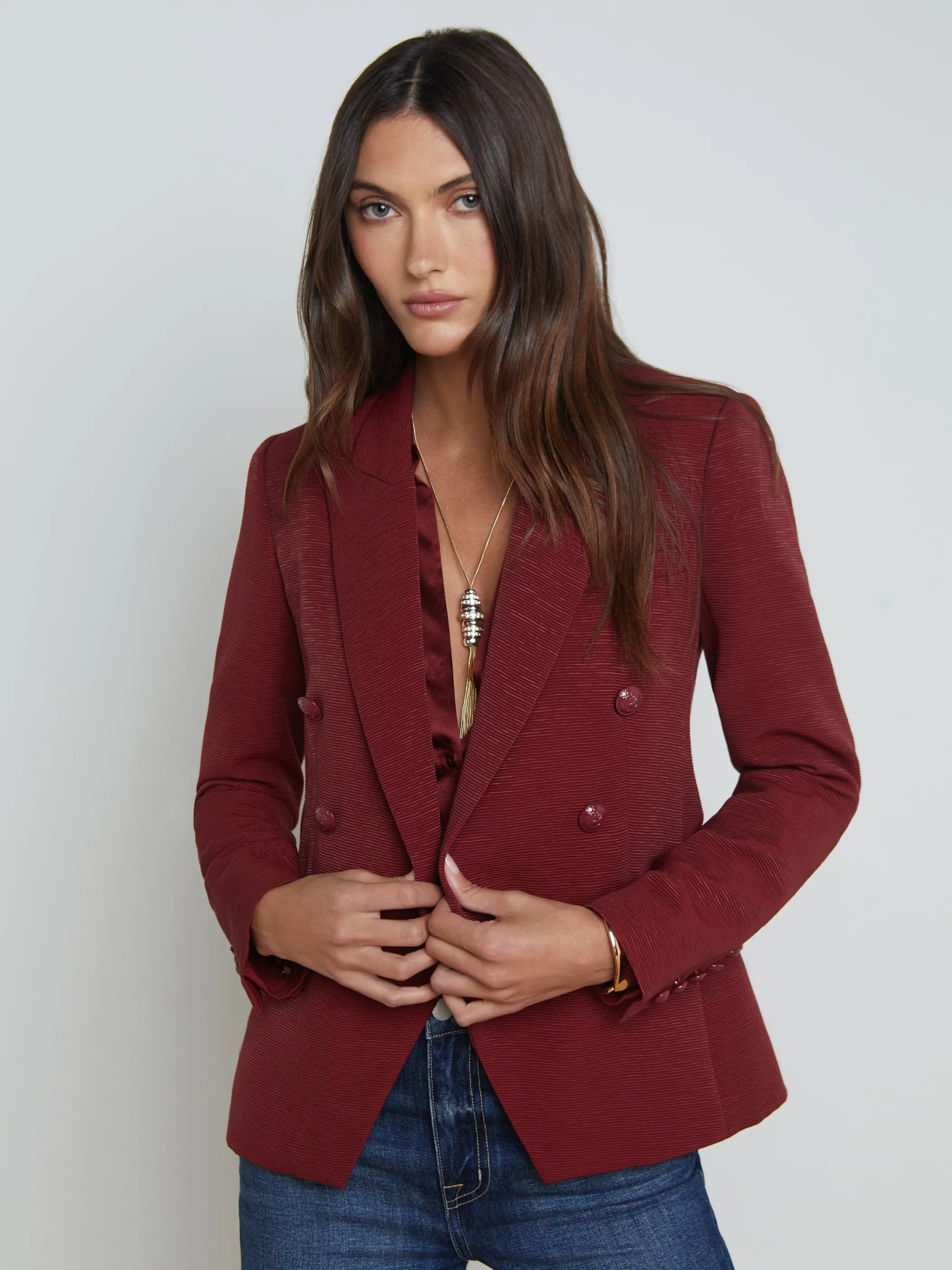 Blazers & Jackets*L'AGENCE KENZIE BLAZER Syrah