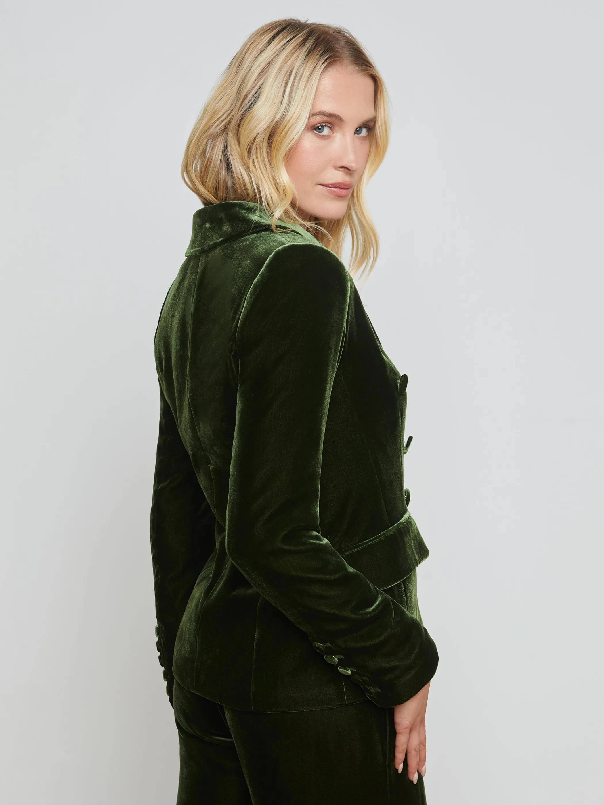 kenzie_velvet_blazer_3.webp Matching Sets | Blazers & Jackets*L'AGENCE KENZIE VELVET BLAZER DeepOlive