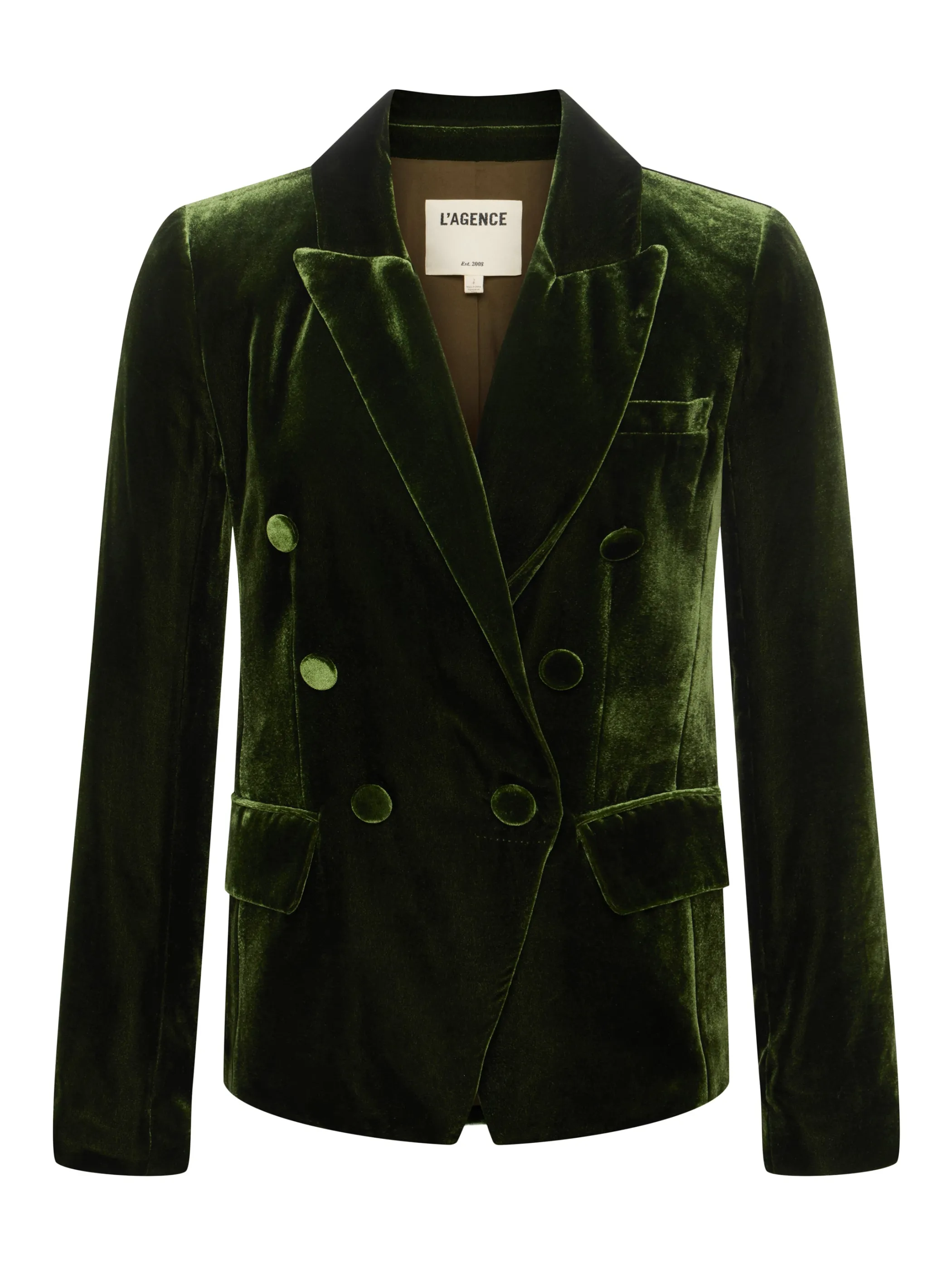 kenzie_velvet_blazer_6.webp Matching Sets | Blazers & Jackets*L'AGENCE KENZIE VELVET BLAZER DeepOlive