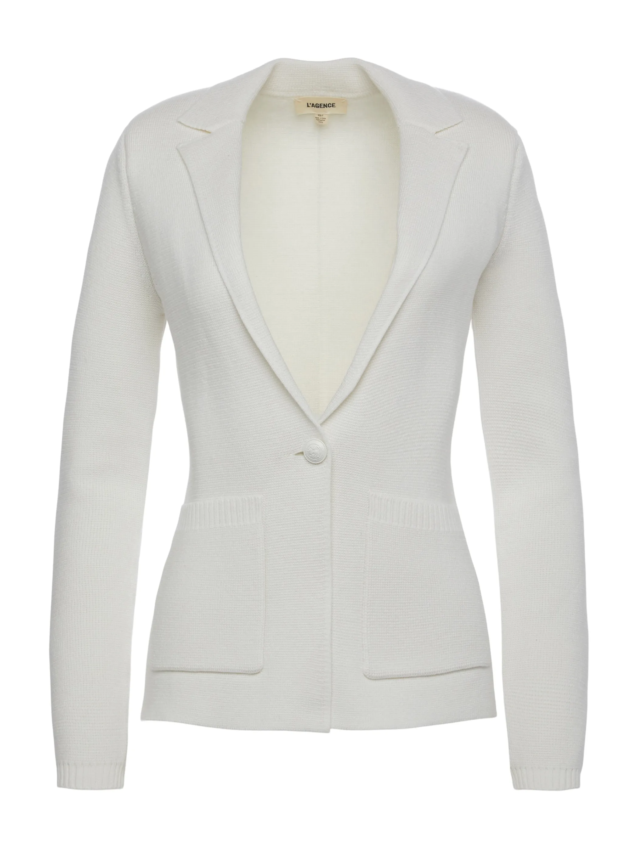 lacey_knit_blazer_4-1.webp Knitwear | Blazers & Jackets*L'AGENCE LACEY KNIT BLAZER Ivory/Ivory