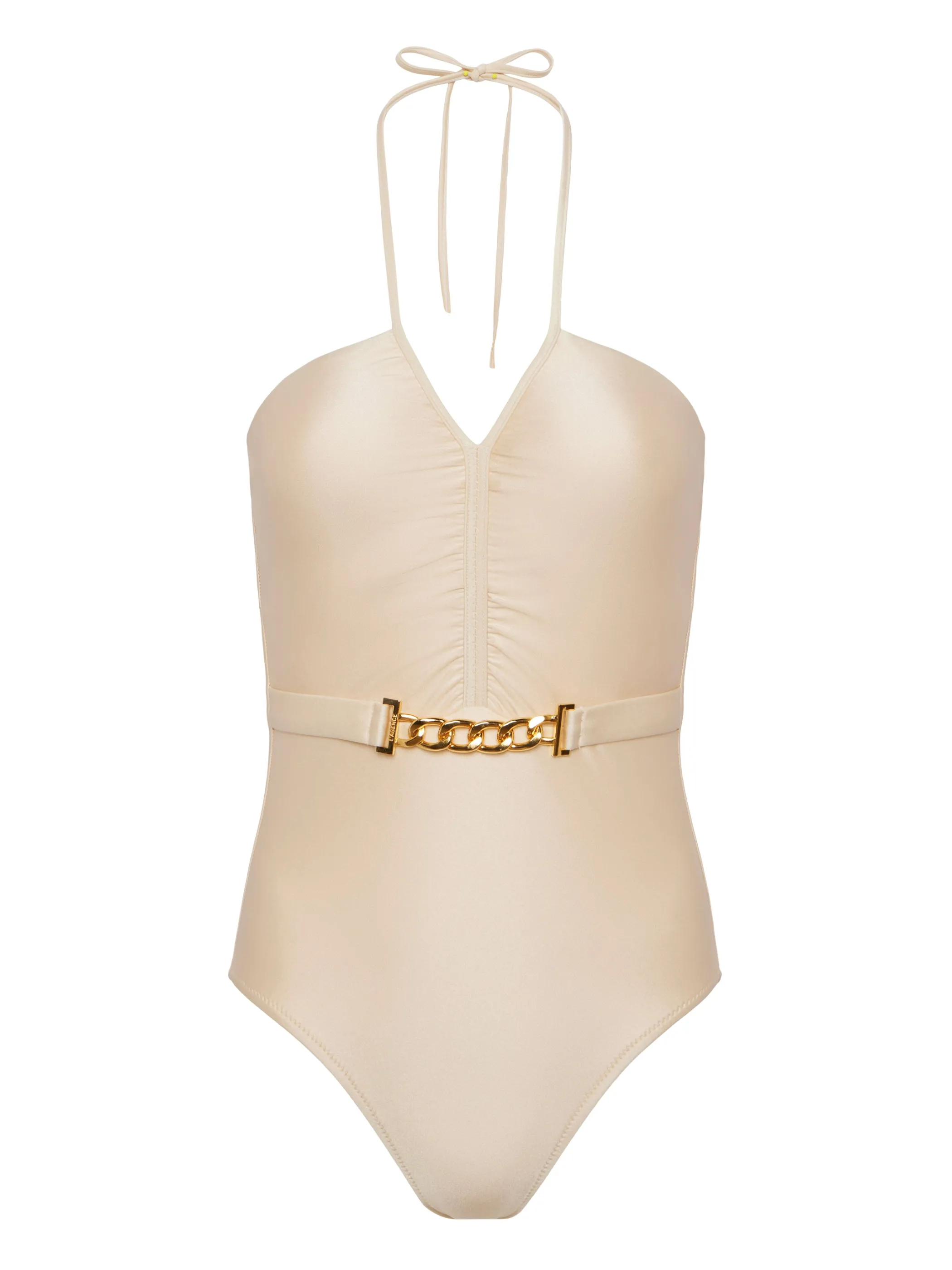 leila_halter_onepiece_swimsuit_5-1.webp Swimwear | Swimwear*L'AGENCE LEILA HALTER ONE-PIECE SWIMSUIT Champagne