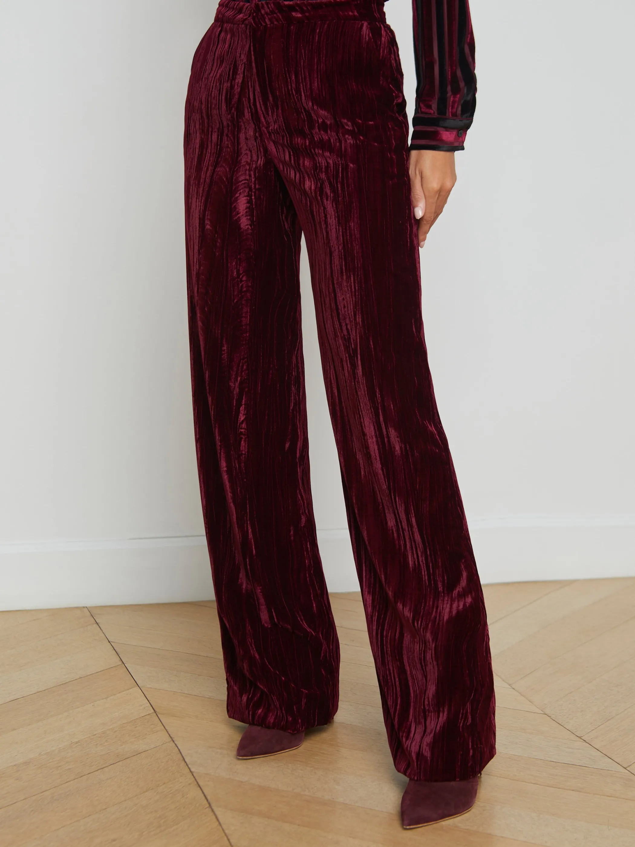 livvy_velvet_trouser_2.webp Matching Sets | Pants*L'AGENCE LIVVY VELVET TROUSER DarkPortVelvet