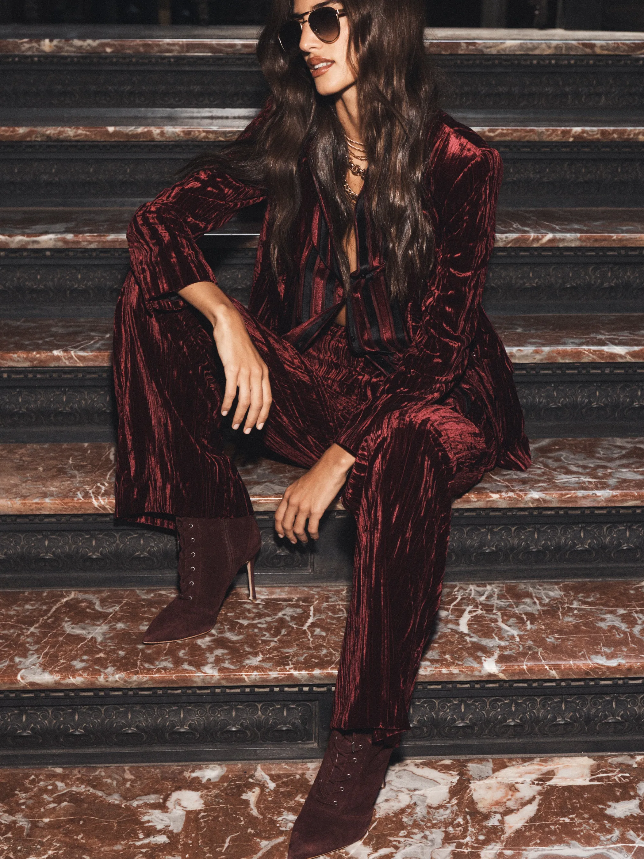 livvy_velvet_trouser_4.webp Matching Sets | Pants*L'AGENCE LIVVY VELVET TROUSER DarkPortVelvet