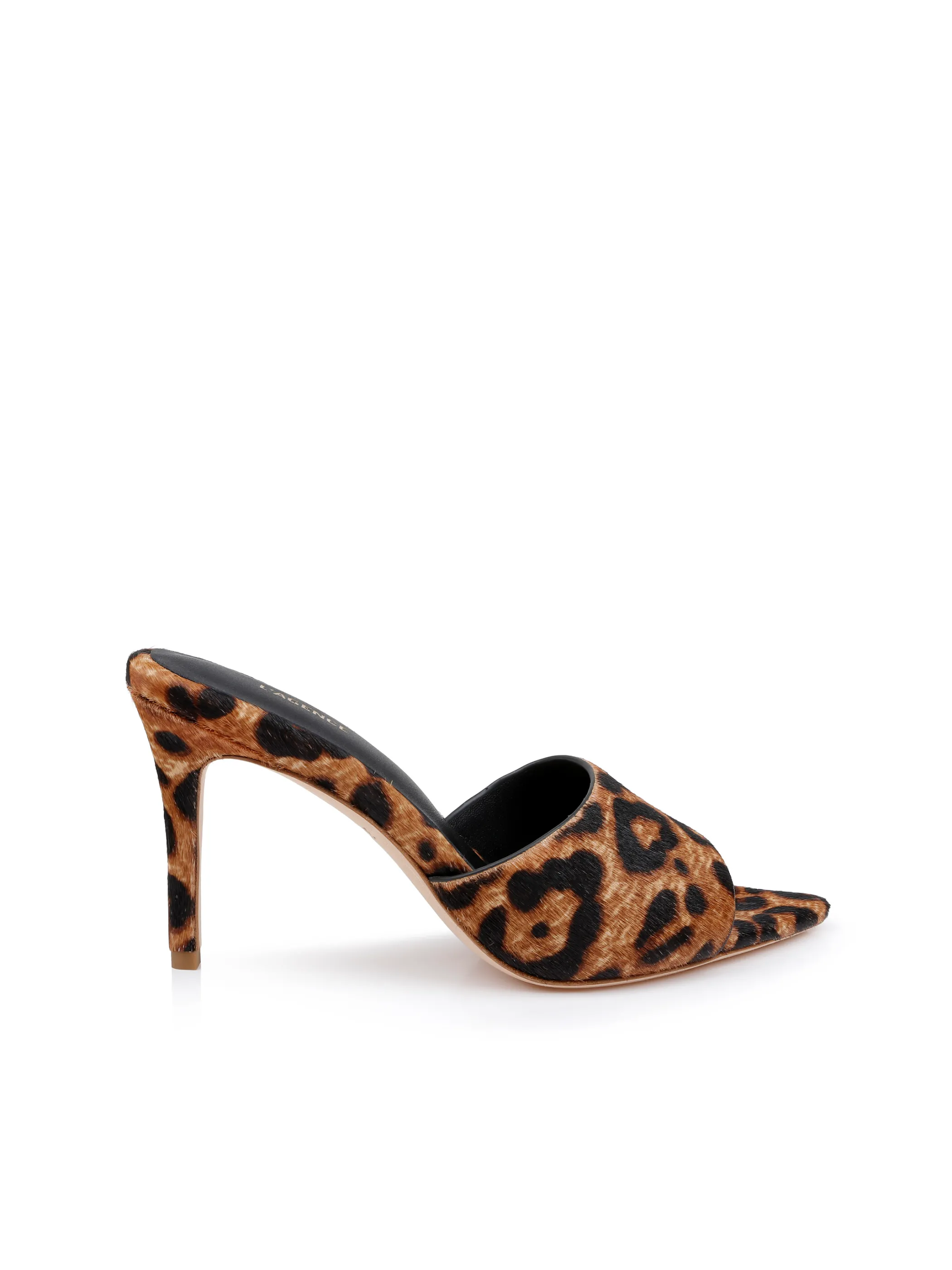 Heels*L'AGENCE LOLITA OPEN TOE MULE NaturalLeopardHair