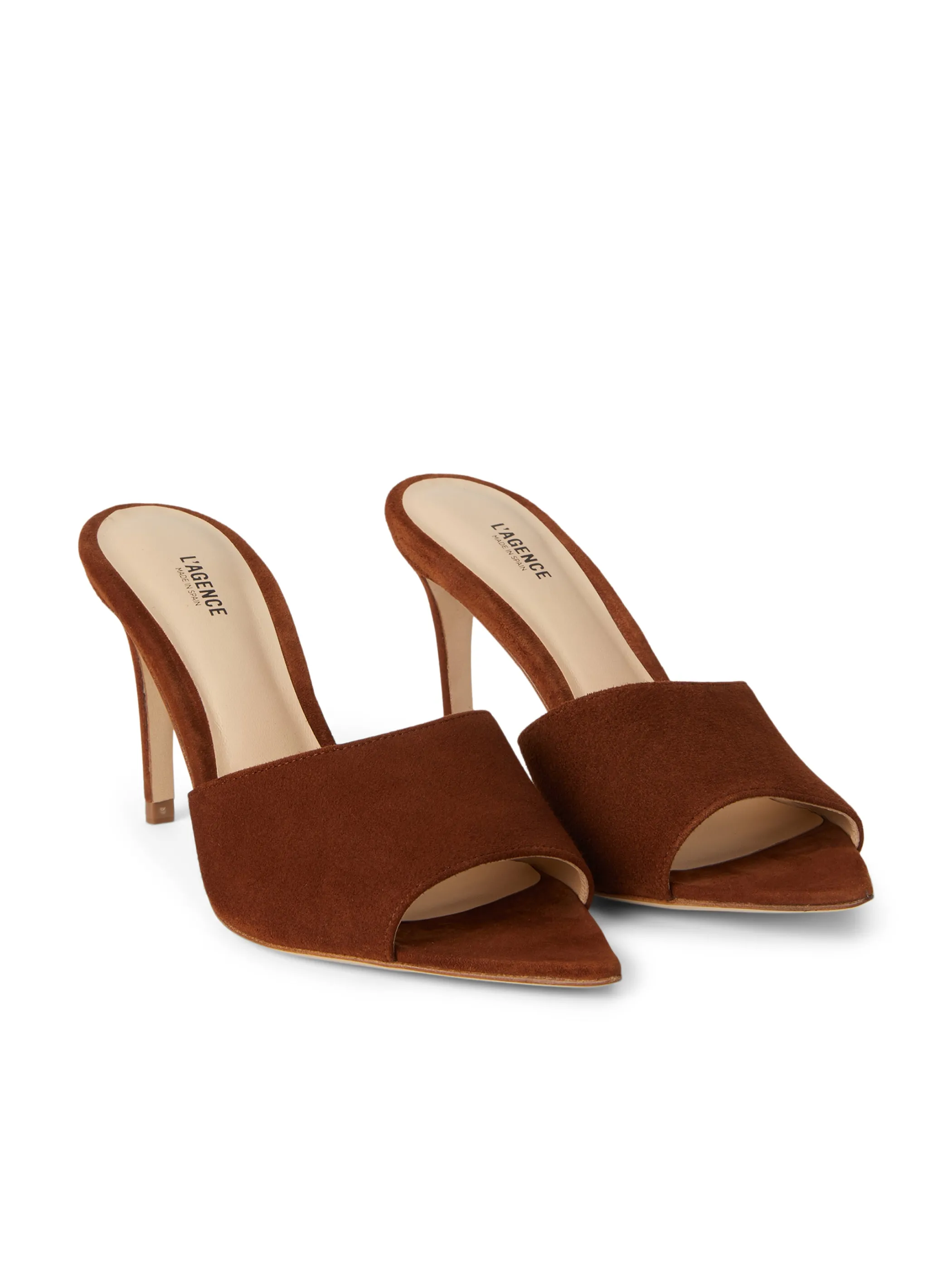 Heels*L'AGENCE LOLITA OPEN TOE MULE BuckskinSuede