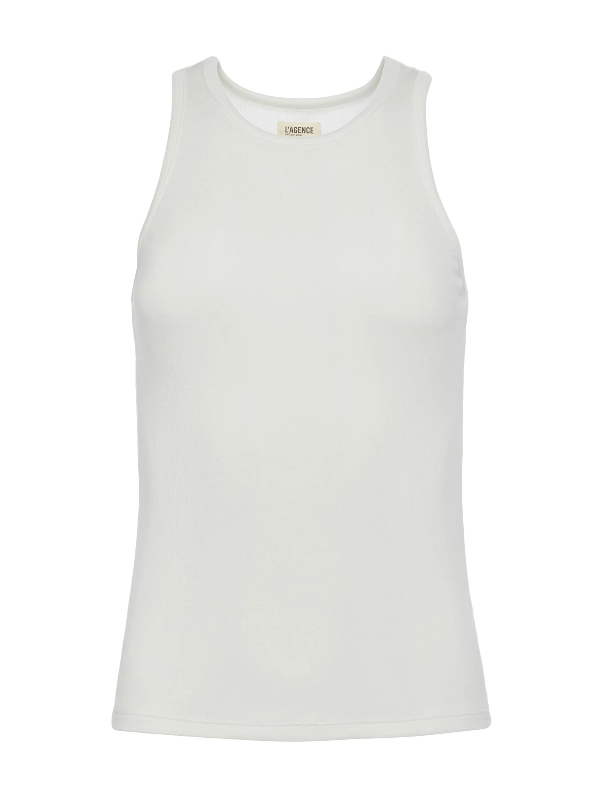 nia_ribbed_tank_4-1.webp Camisoles & Tanks | Blouses & Tops*L'AGENCE NIA RIBBED TANK White