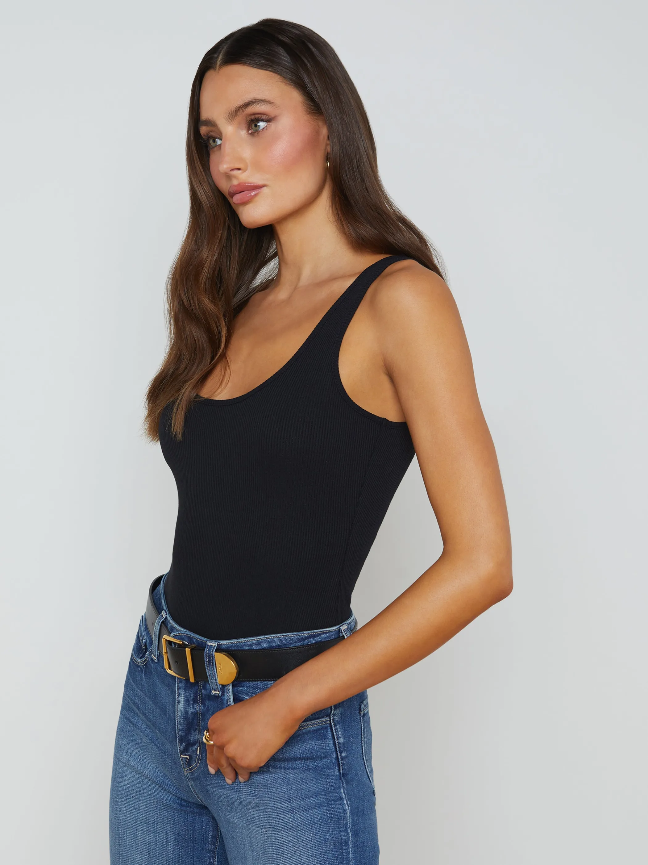 nica_scoopneck_bodysuit_2-1.webp Camisoles & Tanks | Blouses & Tops*L'AGENCE NICA SCOOPNECK BODYSUIT Black