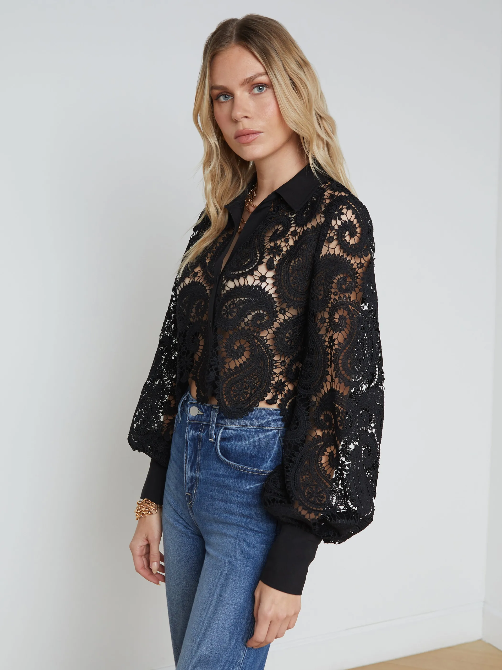 odelia_lace_blouse_2.webp Blouses & Tops*L'AGENCE ODELIA LACE BLOUSE Black