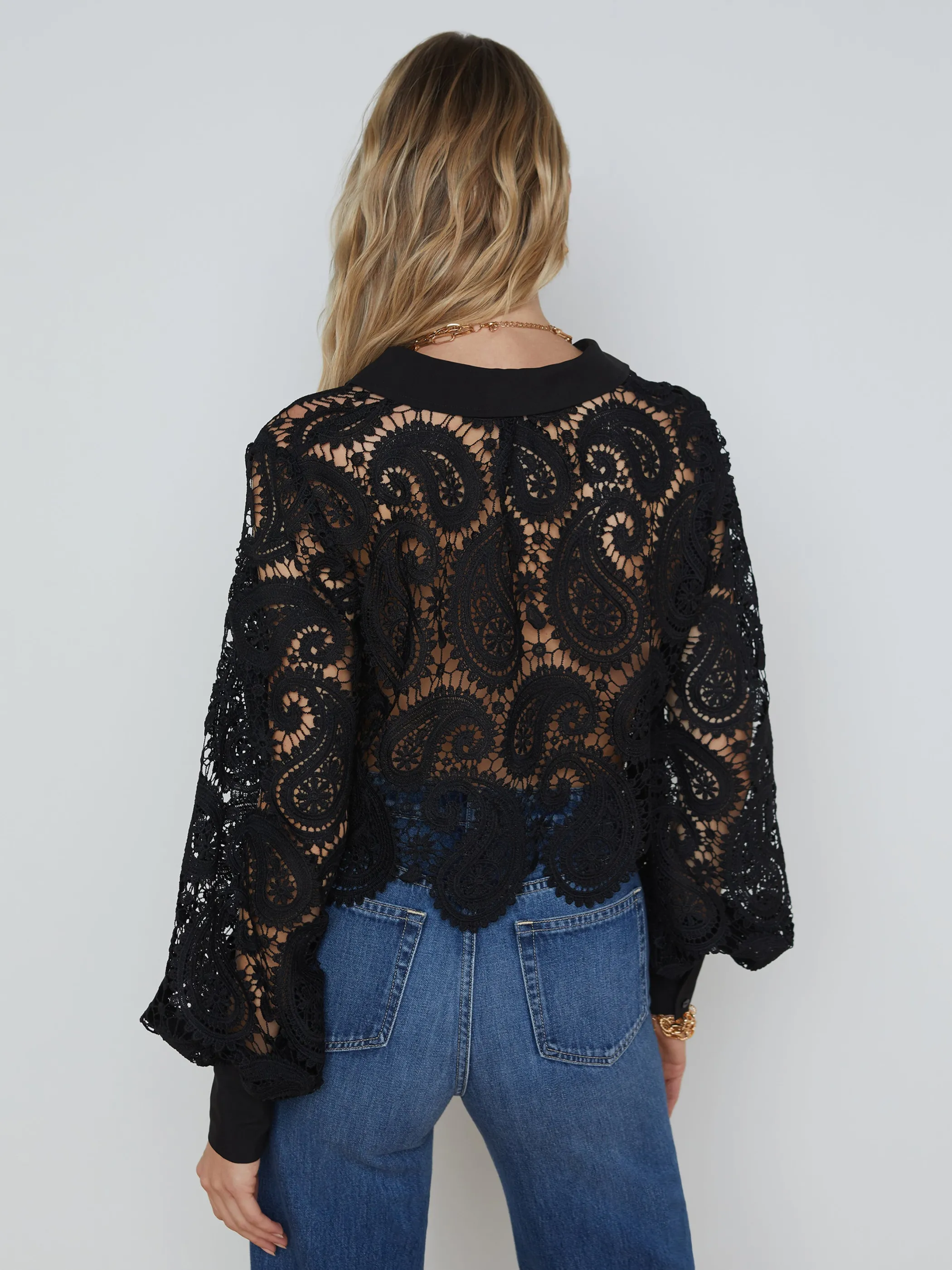 odelia_lace_blouse_4.webp Blouses & Tops*L'AGENCE ODELIA LACE BLOUSE Black