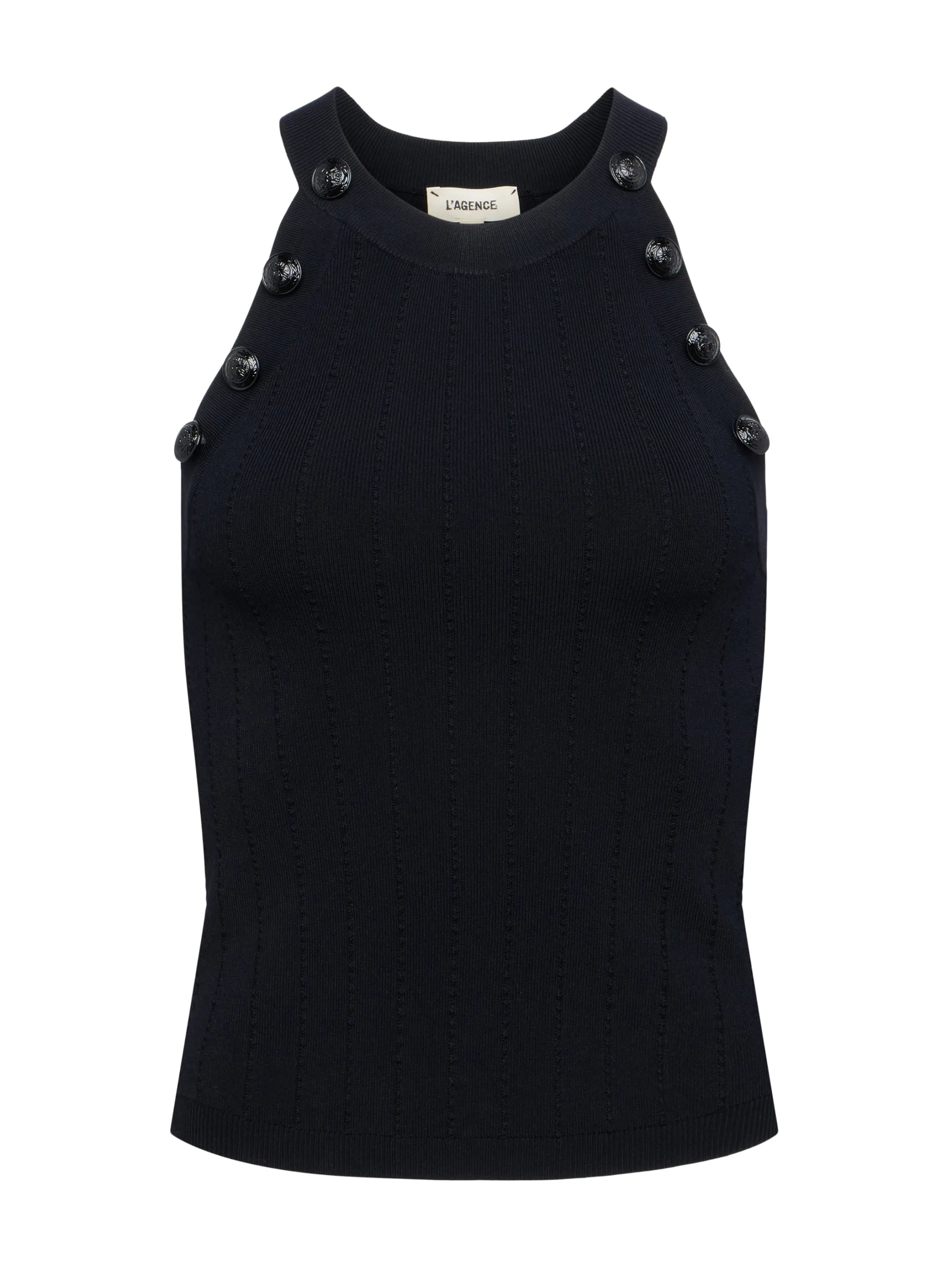 rosemary_button_tank_5.webp Camisoles & Tanks | Blouses & Tops*L'AGENCE ROSEMARY BUTTON TANK Black/Black