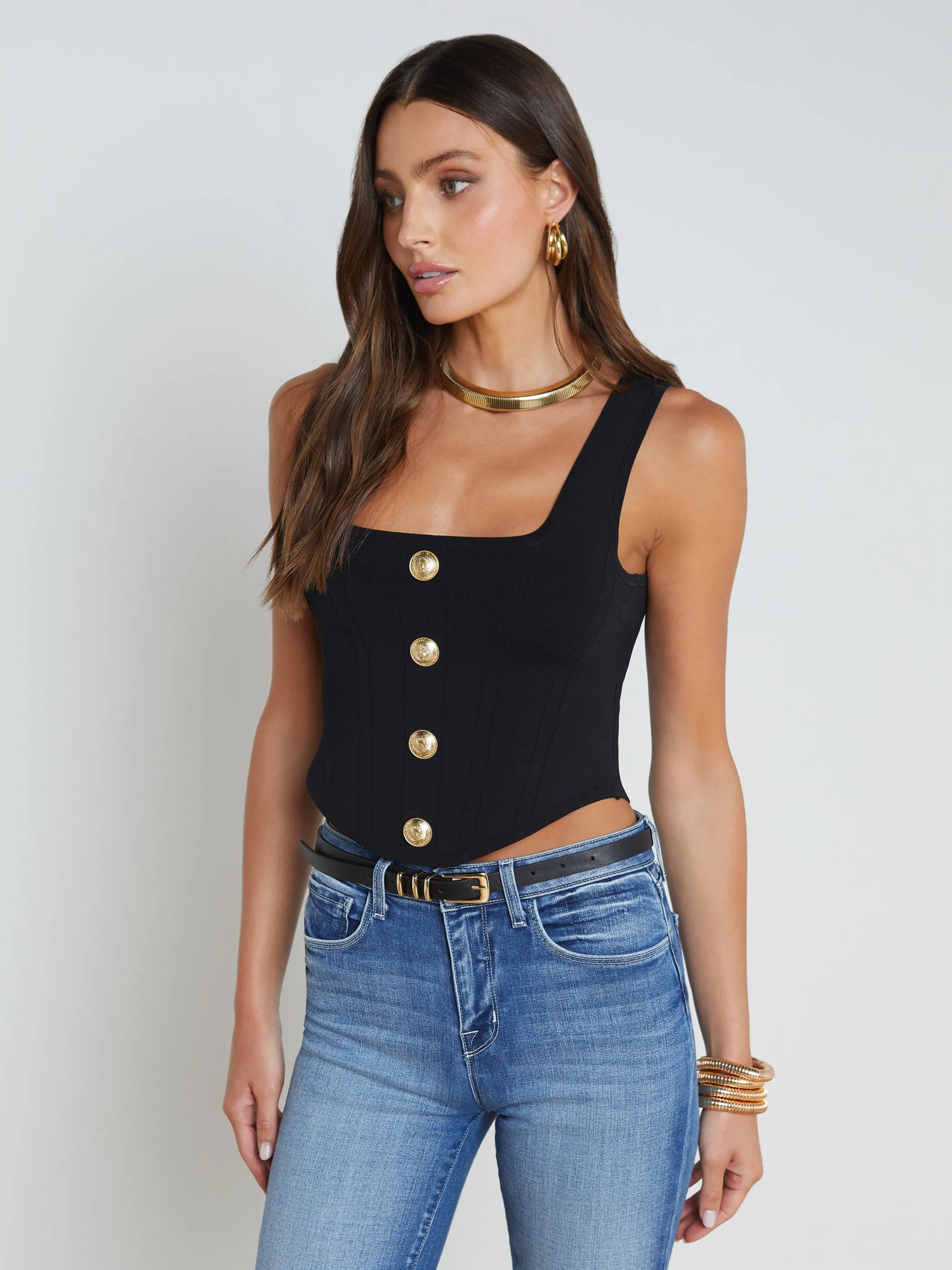 saga_top_3-2.webp Blouses & Tops*L'AGENCE SAGA TOP Black/Gold