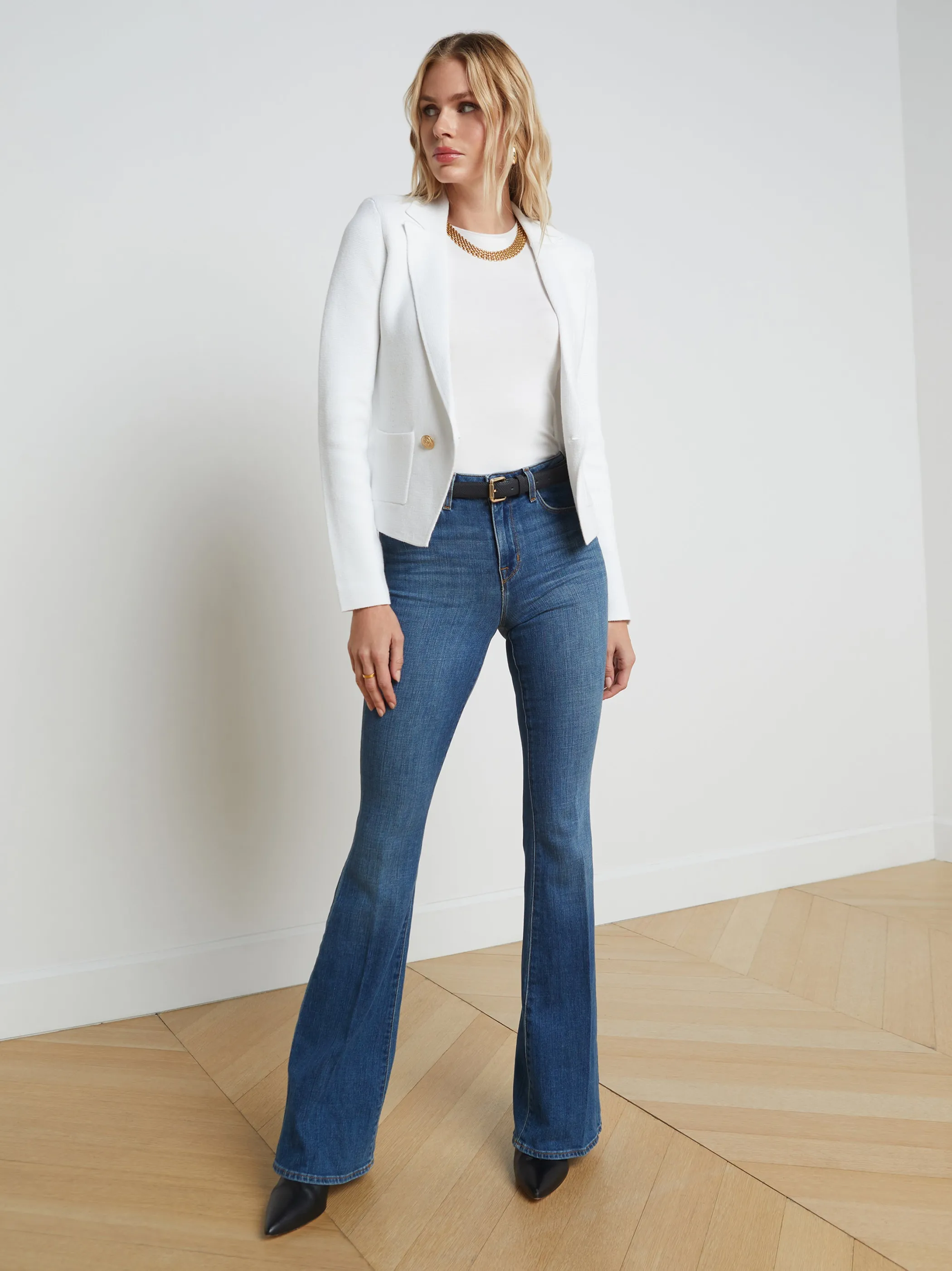 sofia_knit_blazer_2-3.webp Knitwear | Blazers & Jackets*L'AGENCE SOFIA KNIT BLAZER White