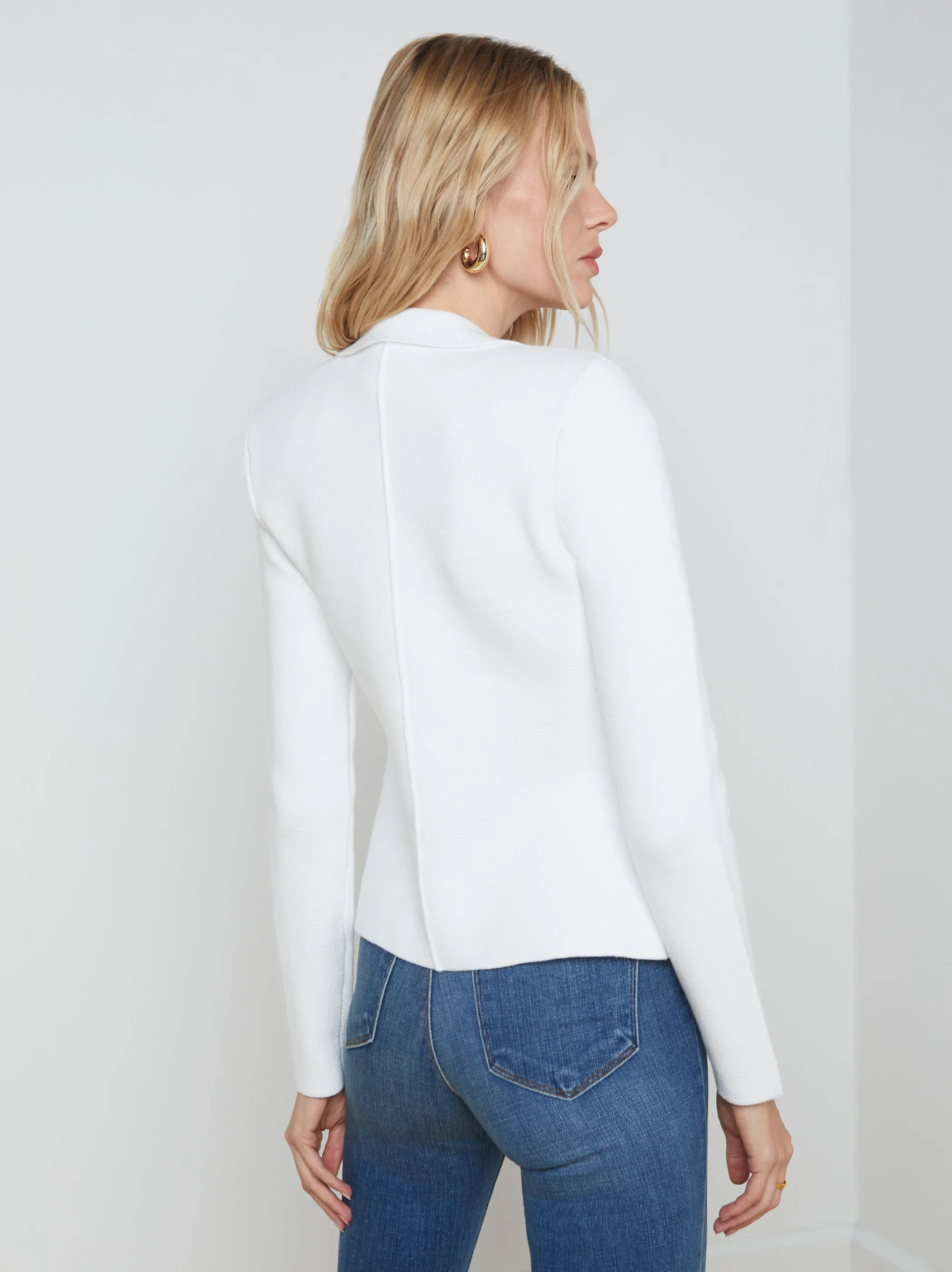 sofia_knit_blazer_3-3.webp Knitwear | Blazers & Jackets*L'AGENCE SOFIA KNIT BLAZER White