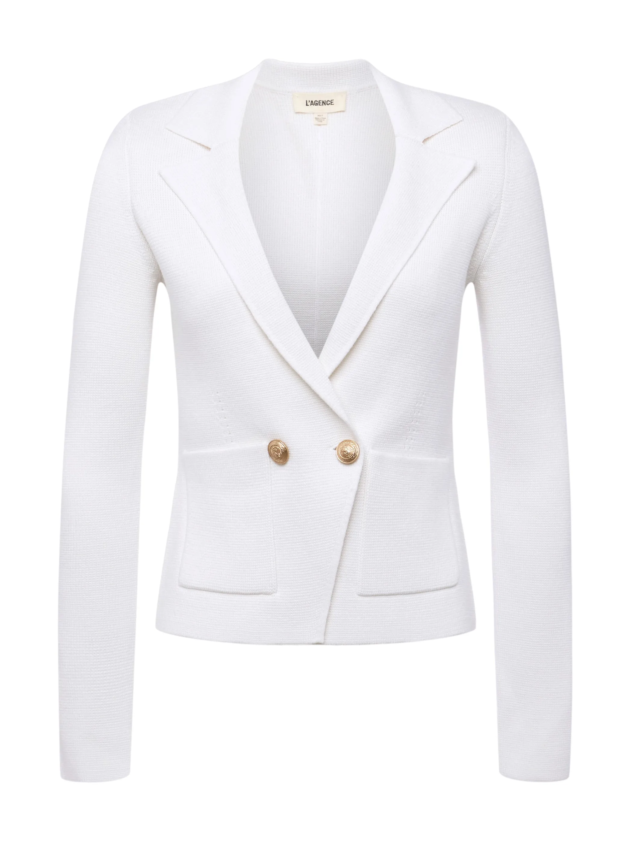 sofia_knit_blazer_4-3.webp Knitwear | Blazers & Jackets*L'AGENCE SOFIA KNIT BLAZER White