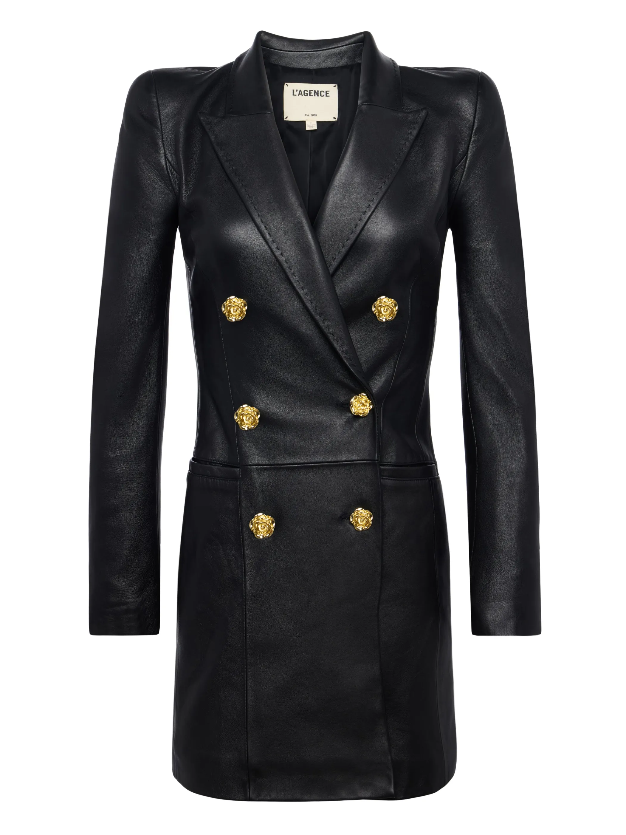 tora_leather_blazer_dress_6.webp Dresses & Jumpsuits*L'AGENCE TORA LEATHER BLAZER DRESS Black