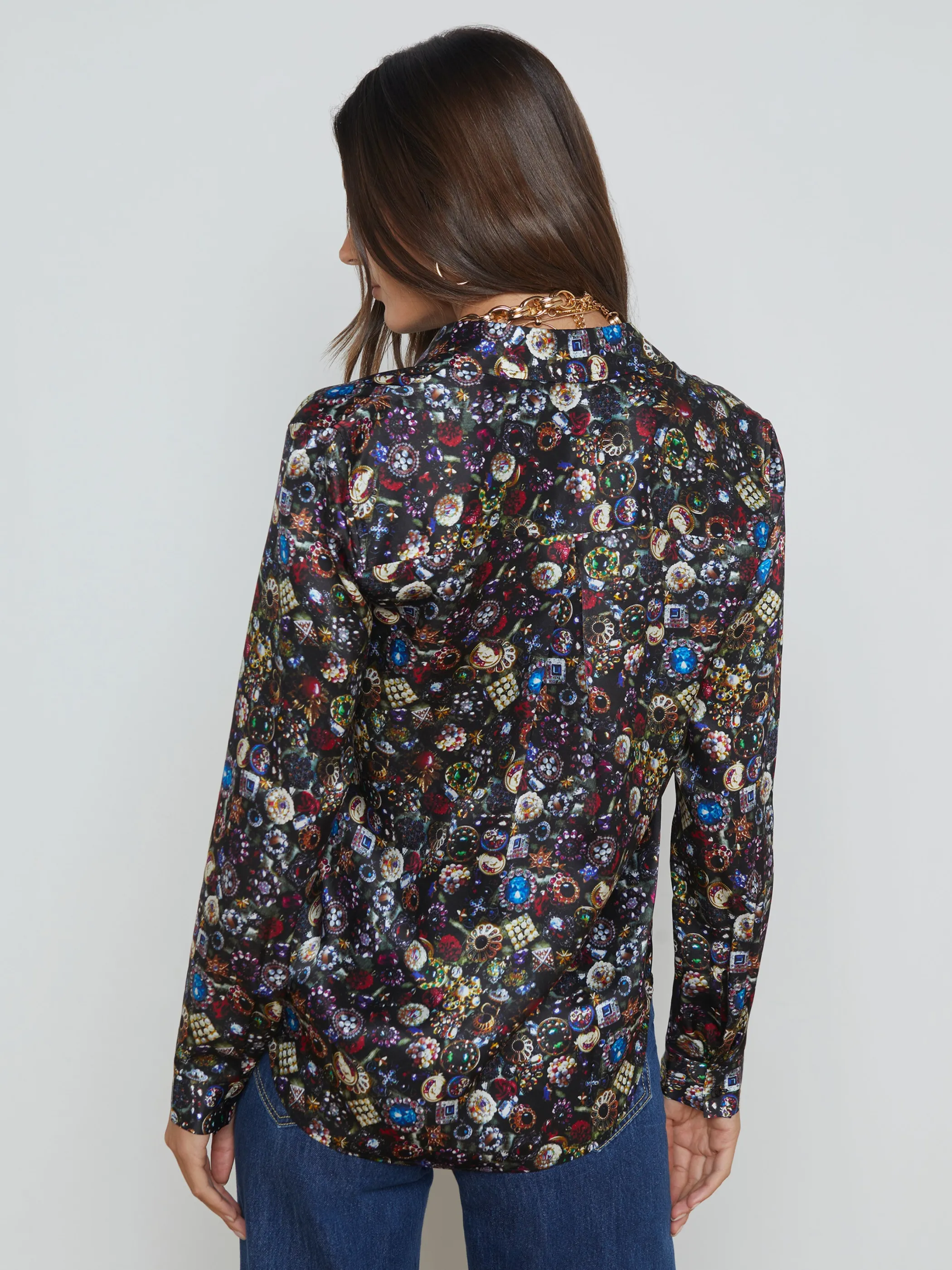 tyler_silk_blouse_3.webp Blouses & Tops*L'AGENCE TYLER SILK BLOUSE BlackMultiVintageJewels