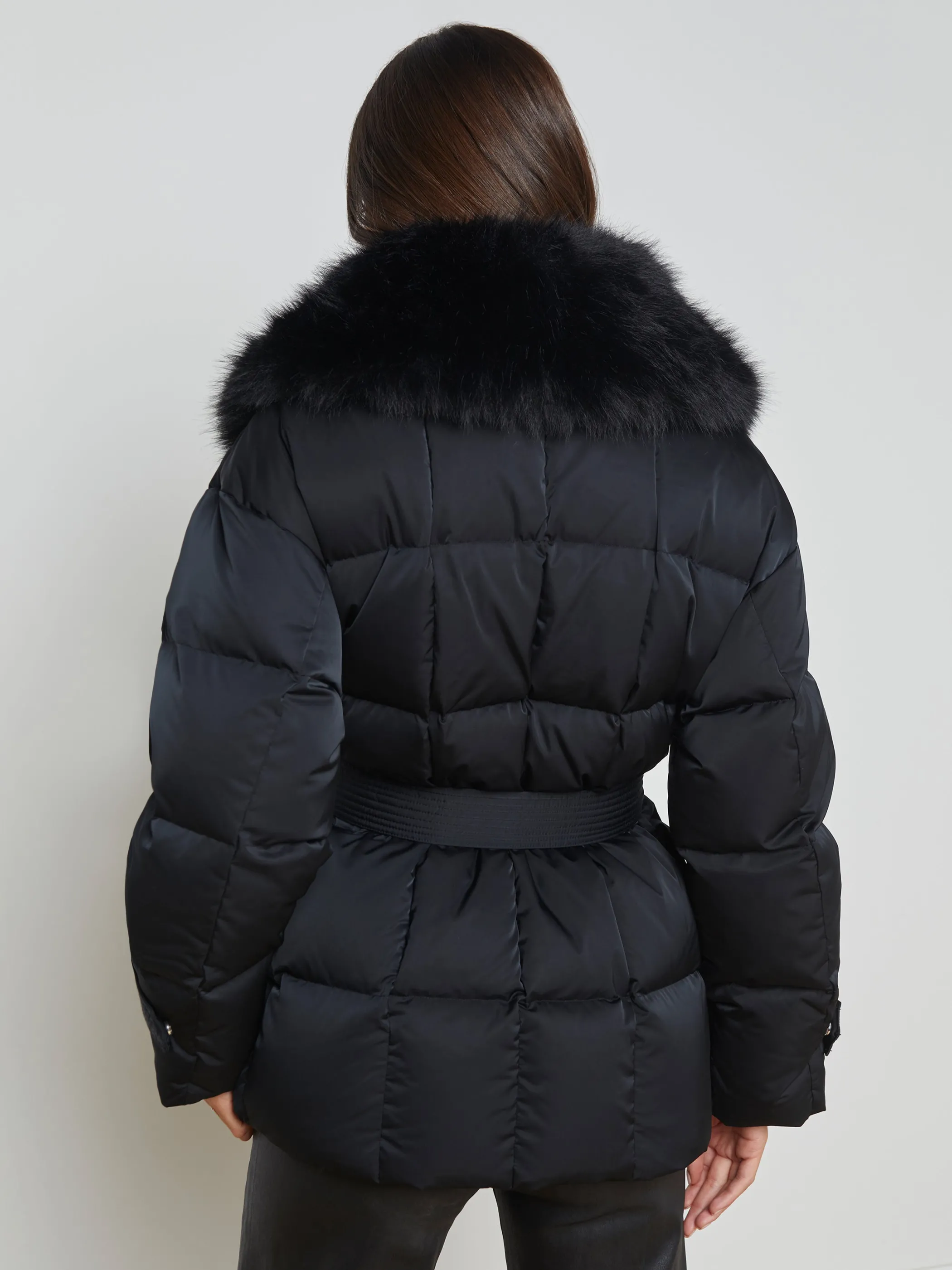 vail_faux_fur_down_coat_2.webp Outerwear | Blazers & Jackets*L'AGENCE VAIL FAUX FUR DOWN COAT Black