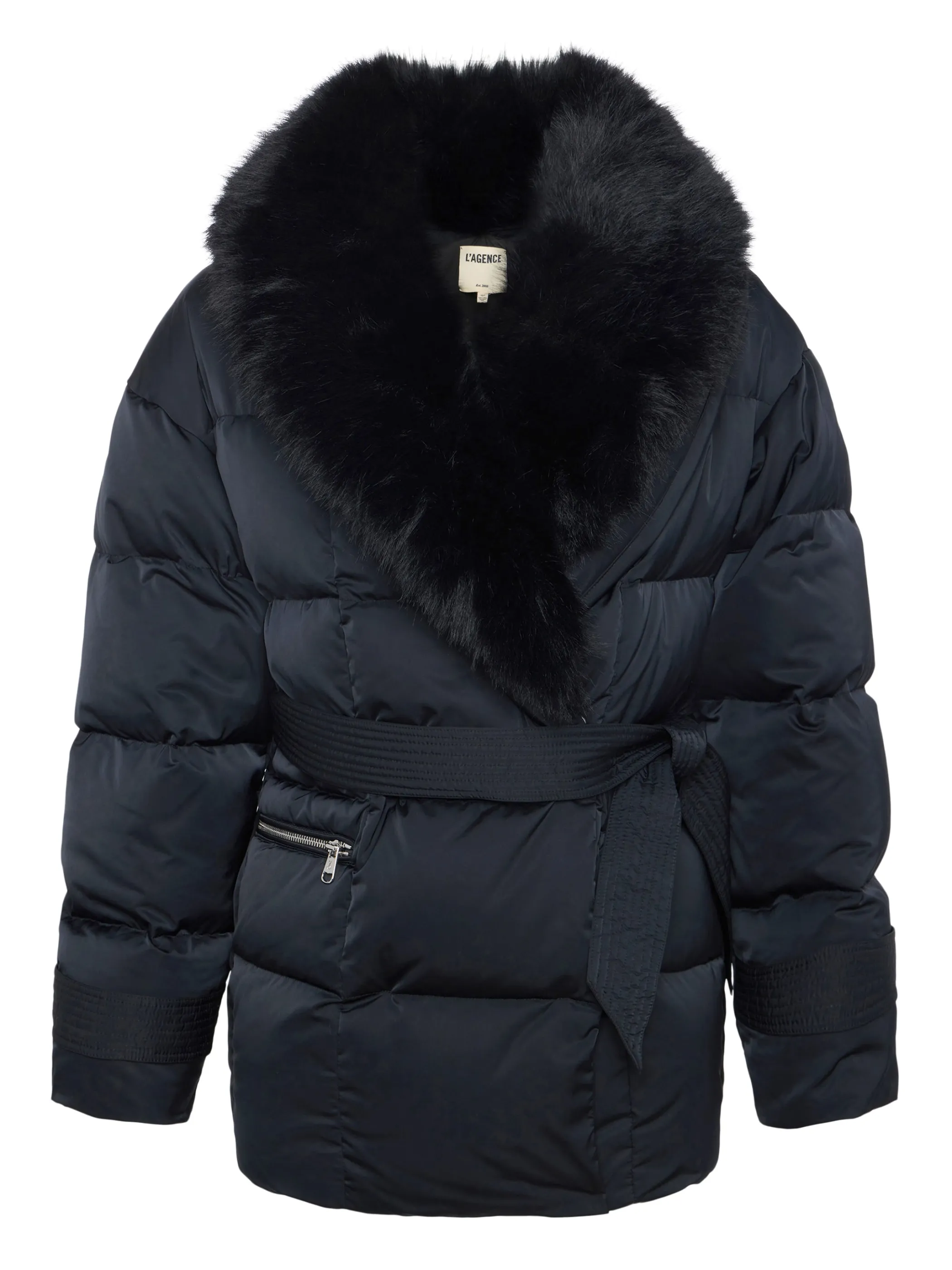 vail_faux_fur_down_coat_5.webp Outerwear | Blazers & Jackets*L'AGENCE VAIL FAUX FUR DOWN COAT Black