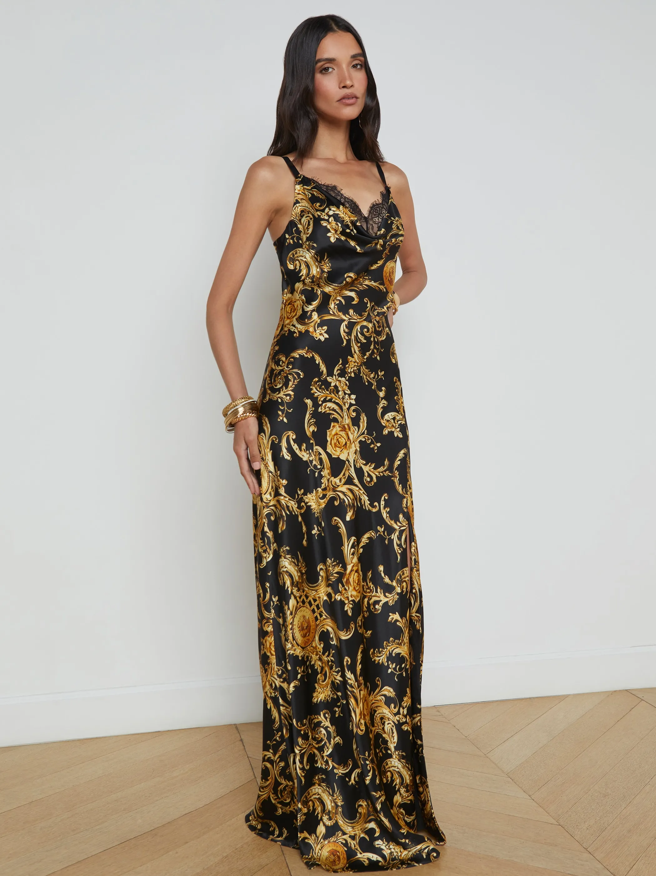 venice_silk_gown_2.webp Dresses & Jumpsuits*L'AGENCE VENICE SILK GOWN Black/GoldLargeBaroccoSwirl