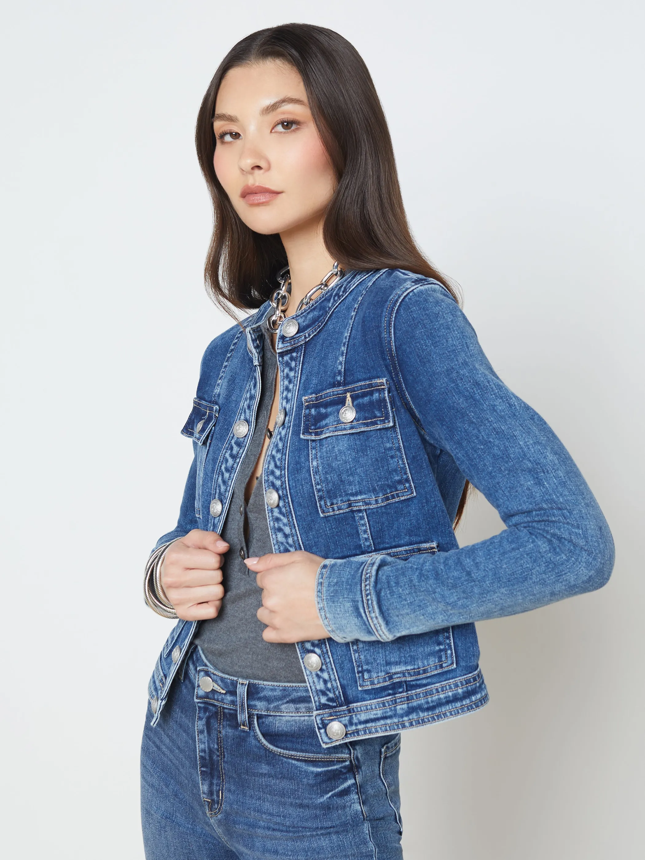 Denim Jackets | Blazers & Jackets*L'AGENCE YARI DENIM JACKET Rhodes